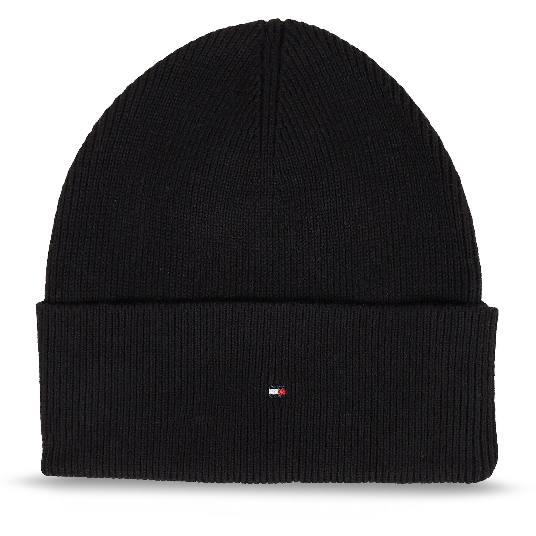 Tommy Hilfiger Čiapka Essential Flag Beanie AW0AW15309 Čierna - Pepit.sk