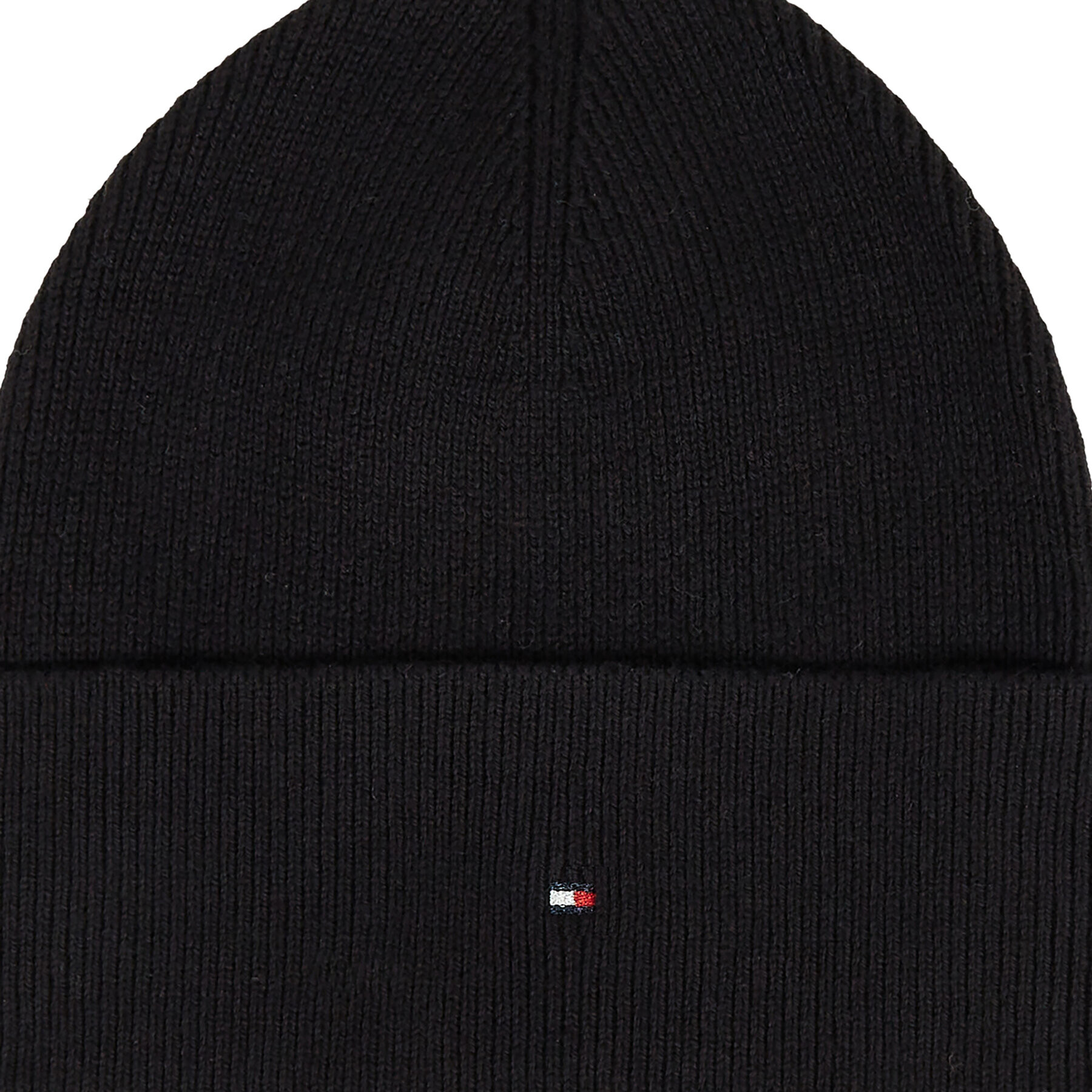 Tommy Hilfiger Čiapka Essential Flag Beanie AW0AW15309 Čierna - Pepit.sk