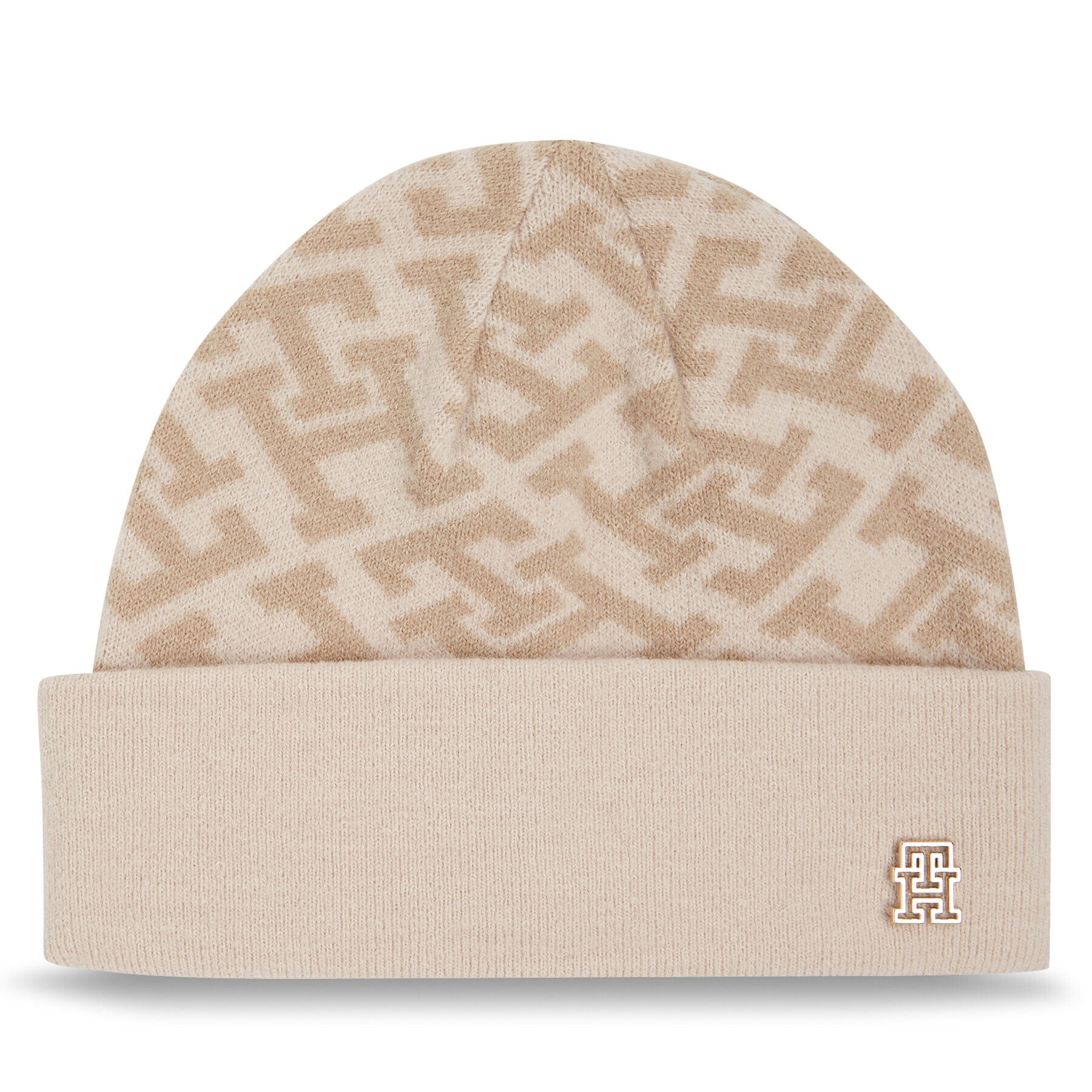 Tommy Hilfiger Čiapka Monogram All Over Beanie AW0AW15327 Béžová - Pepit.sk