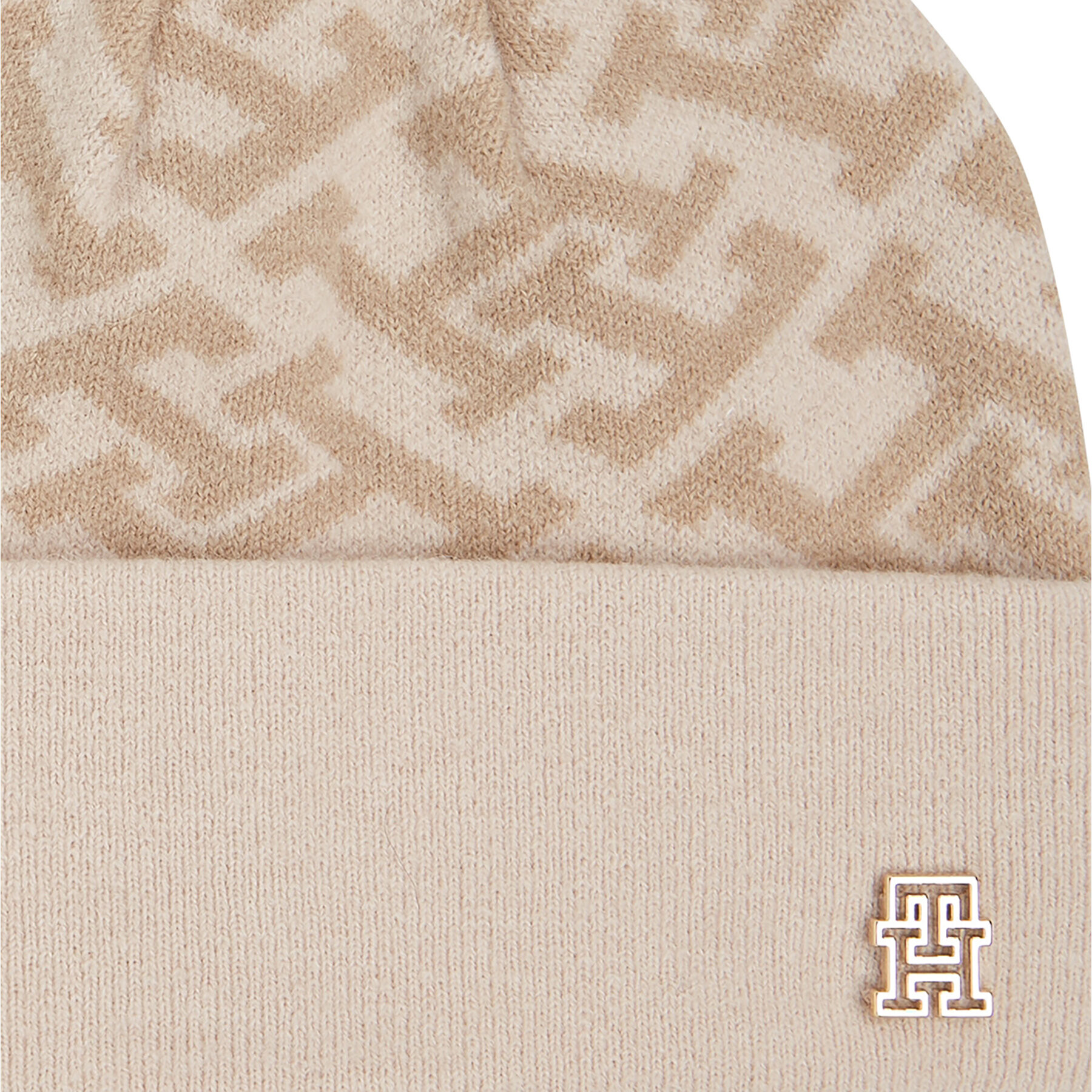 Tommy Hilfiger Čiapka Monogram All Over Beanie AW0AW15327 Béžová - Pepit.sk