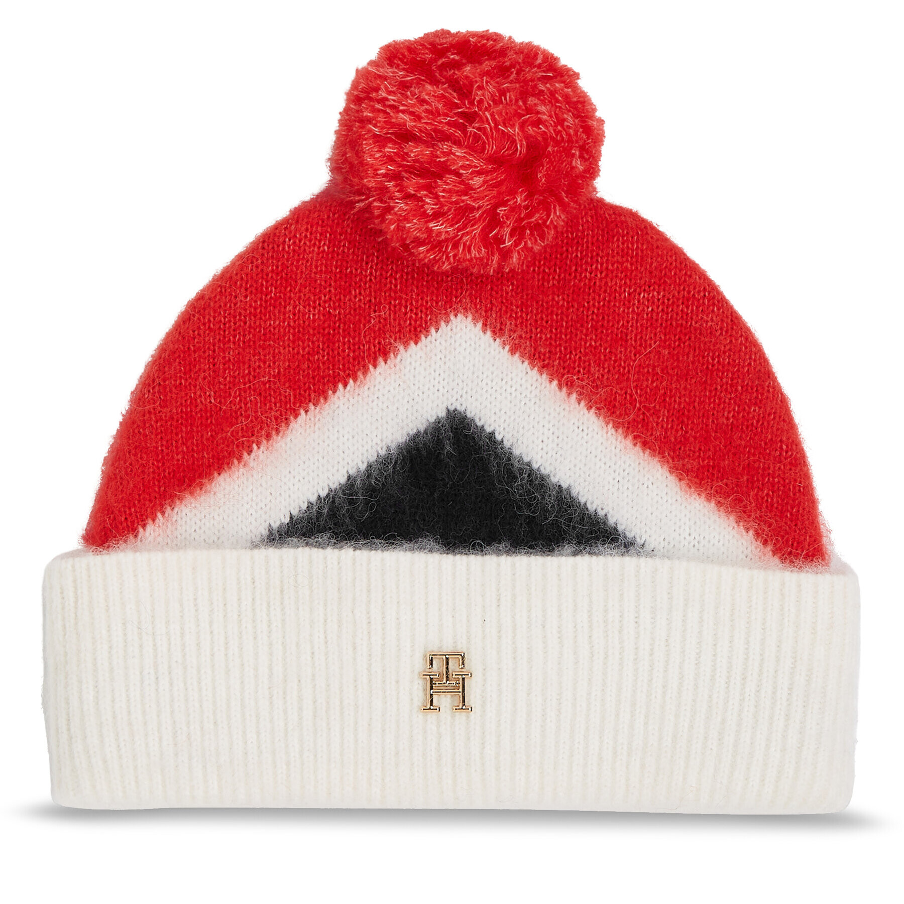 Tommy Hilfiger Čiapka Th Evening Pompom Beanie Argyle AW0AW15305 Červená - Pepit.sk