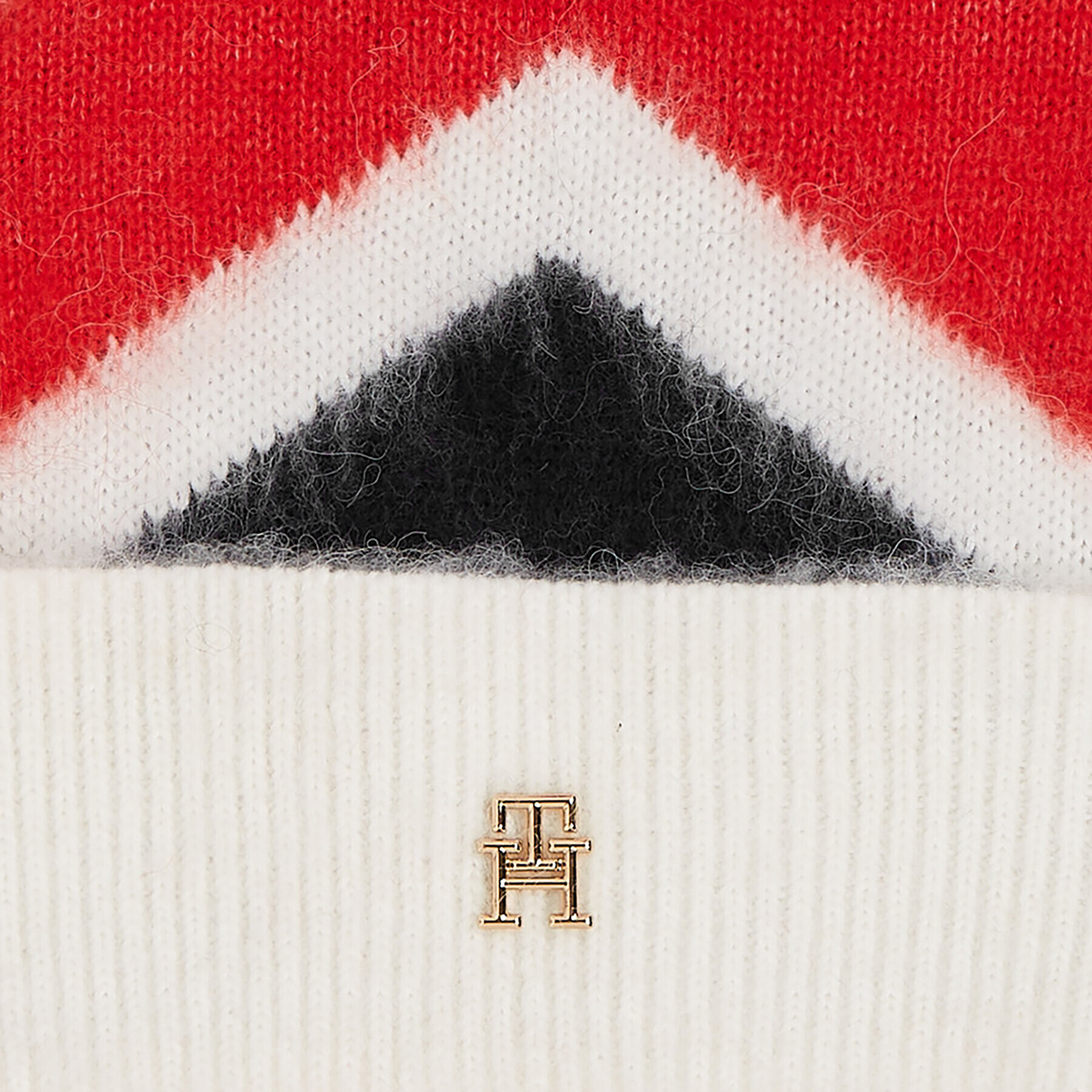 Tommy Hilfiger Čiapka Th Evening Pompom Beanie Argyle AW0AW15305 Červená - Pepit.sk