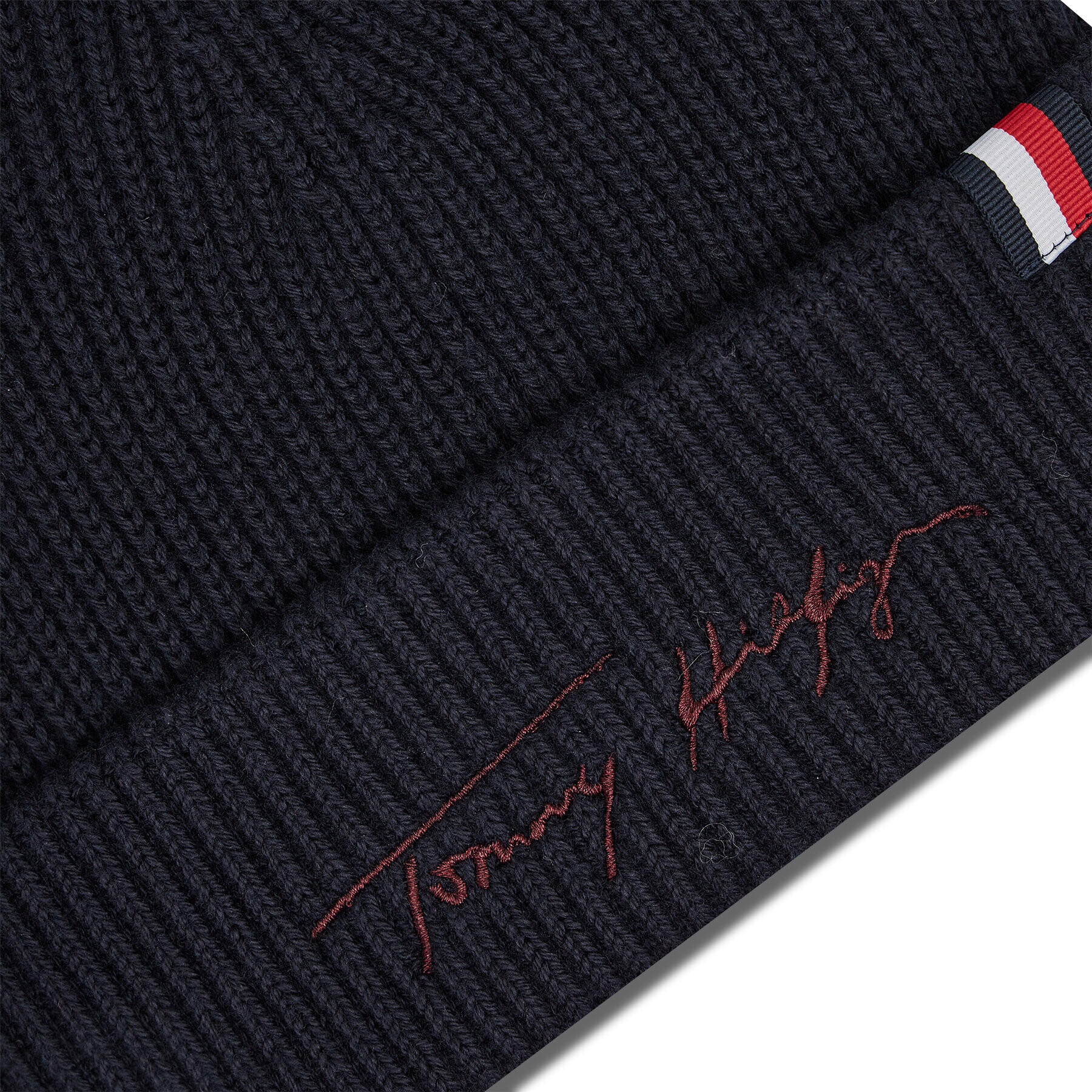 Tommy Hilfiger Čiapka Th Signature Beanie AM0AM07869 Tmavomodrá - Pepit.sk