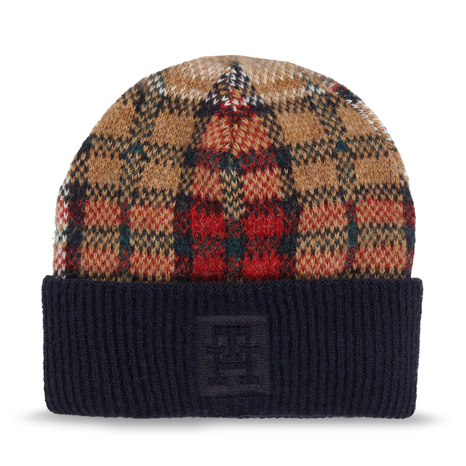 Tommy Hilfiger Čiapka Tommy Check Beanie AW0AW15315 Tmavomodrá - Pepit.sk