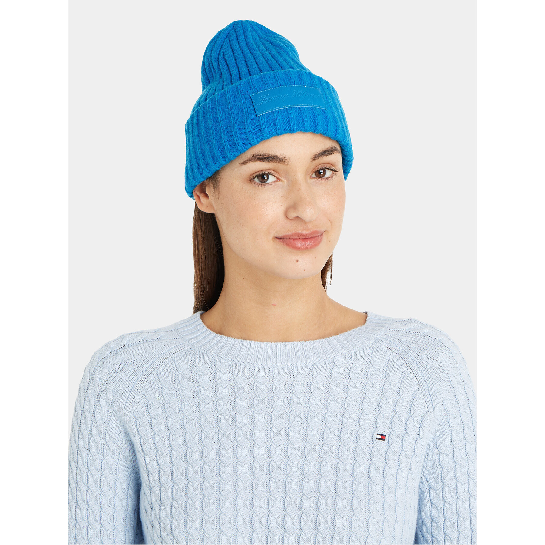 Tommy Hilfiger Čiapka Tommy Twist Beanie AW0AW15325 Modrá - Pepit.sk