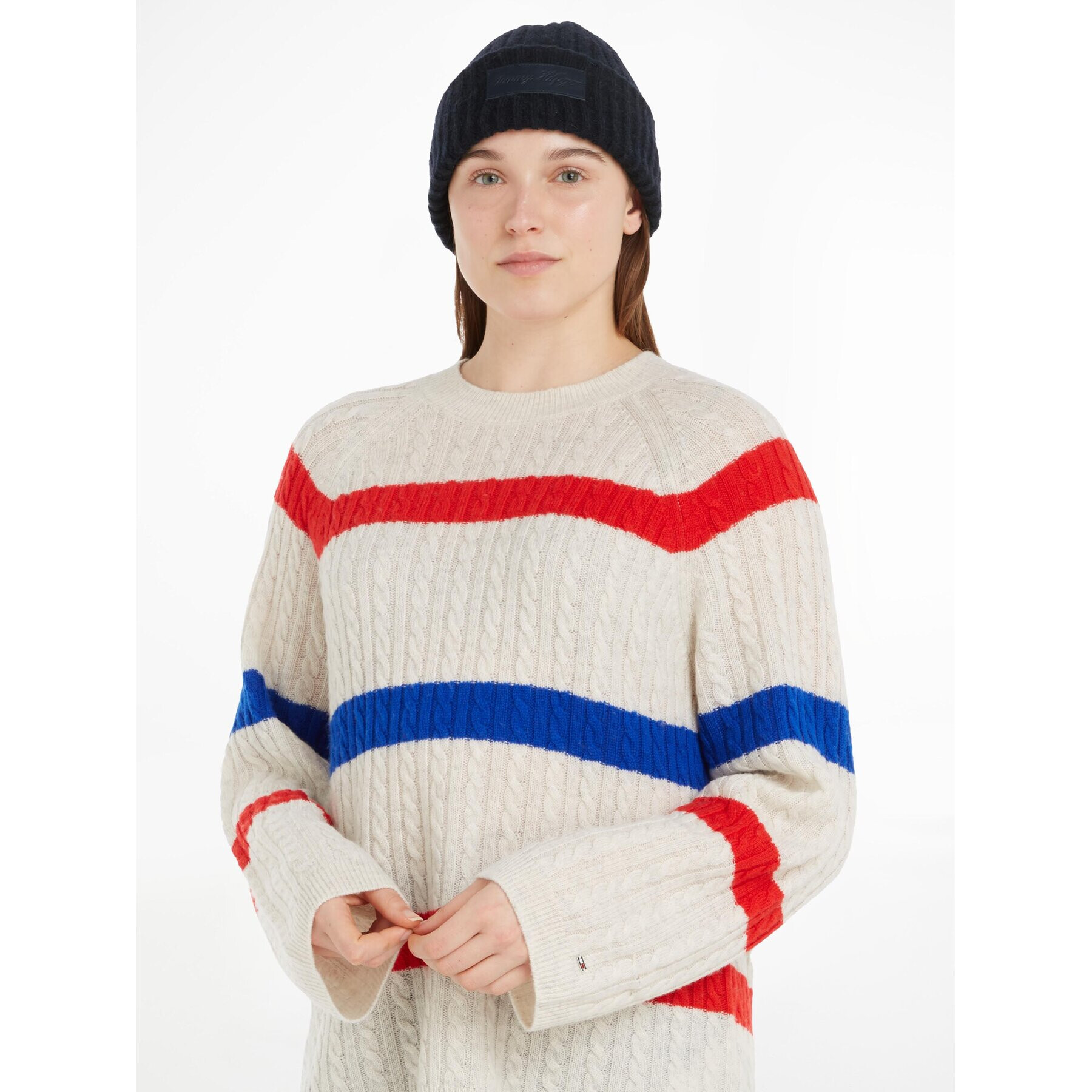 Tommy Hilfiger Čiapka Tommy Twist Beanie AW0AW15325 Tmavomodrá - Pepit.sk