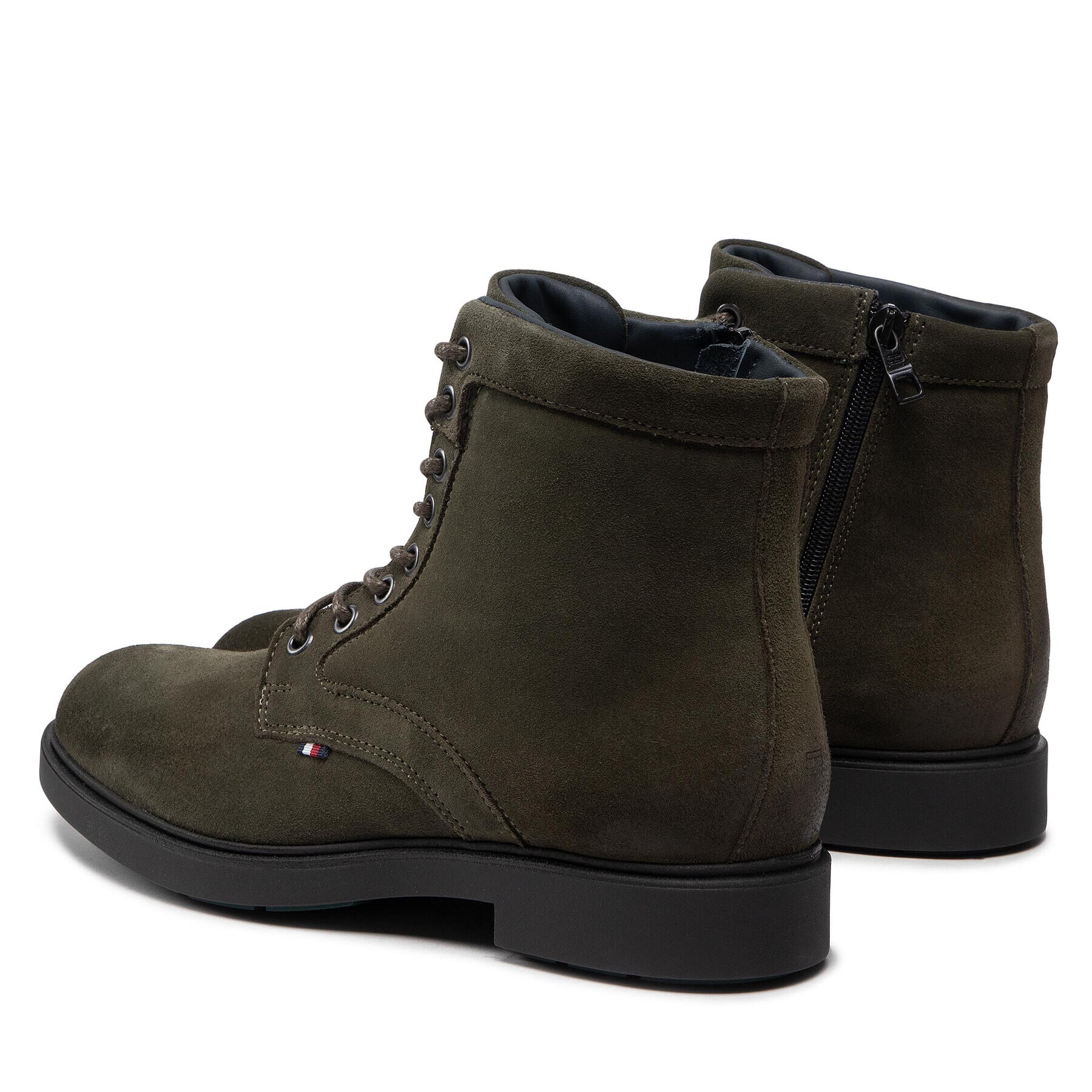 Tommy Hilfiger Čižmy Elevated Rounded Suede Lace Boot FM0FM04185 Zelená - Pepit.sk