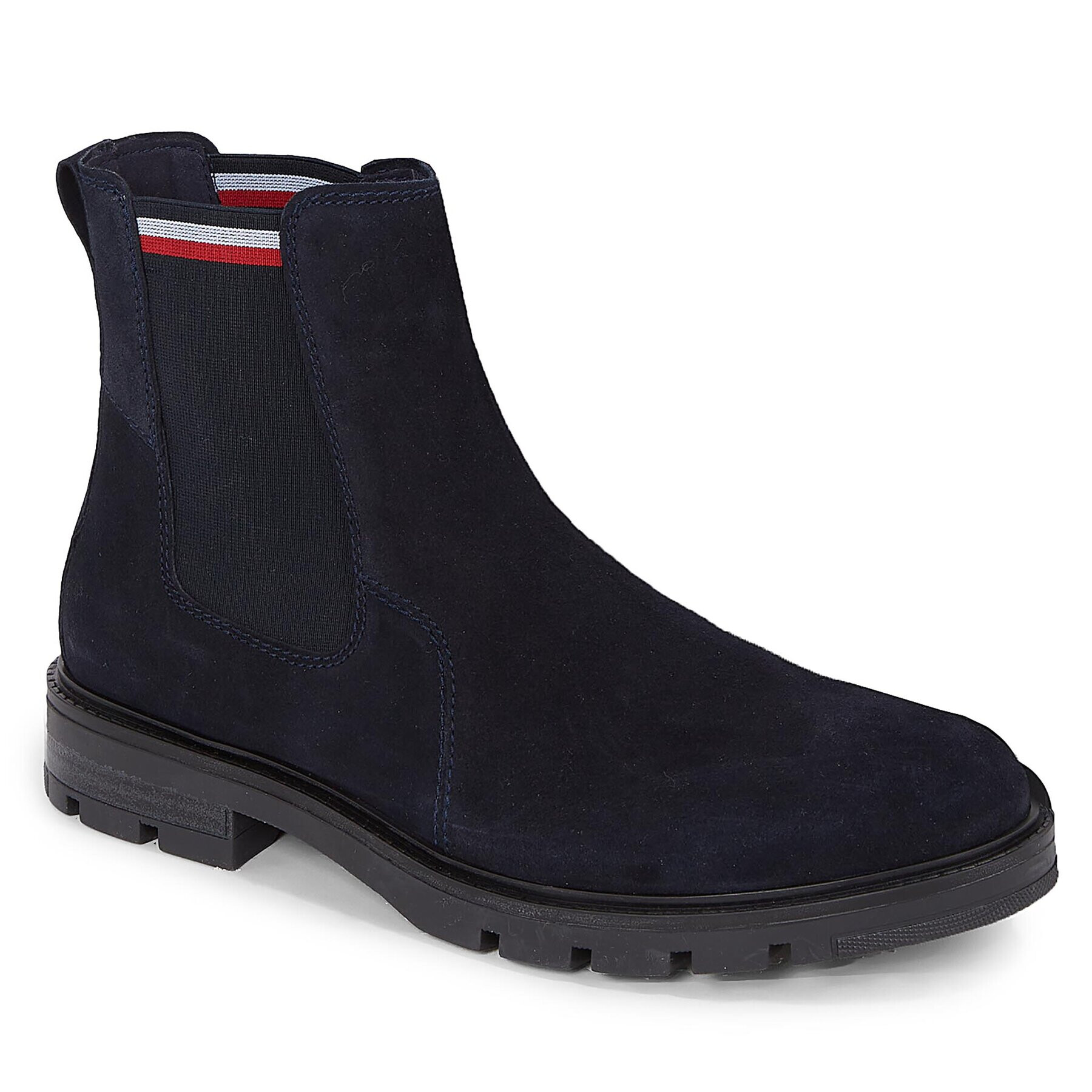 Tommy Hilfiger Členková obuv s elastickým prvkom Corpoarte Hilfiger Suede Chelsea FM0FM04803 Modrá - Pepit.sk