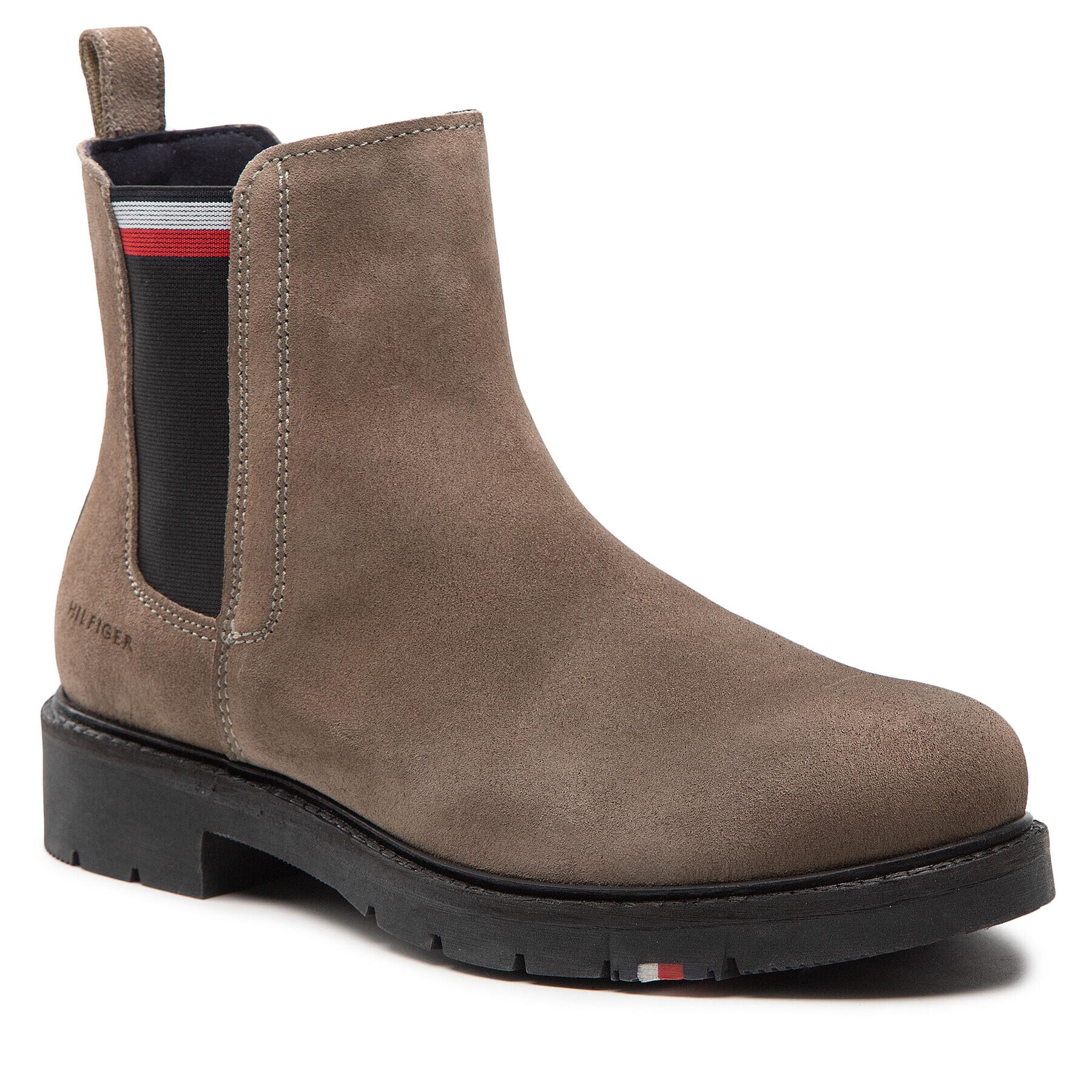 Tommy Hilfiger Členková obuv s elastickým prvkom Rwb Hilfiger Suede Chelsea FM0FM04202 Hnedá - Pepit.sk