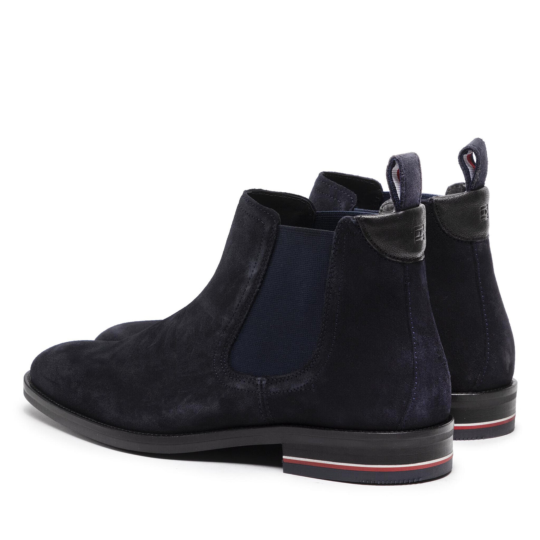 Tommy Hilfiger Členková obuv s elastickým prvkom Signature Hilfiger Suede Chelsea FM0FM04175 Tmavomodrá - Pepit.sk