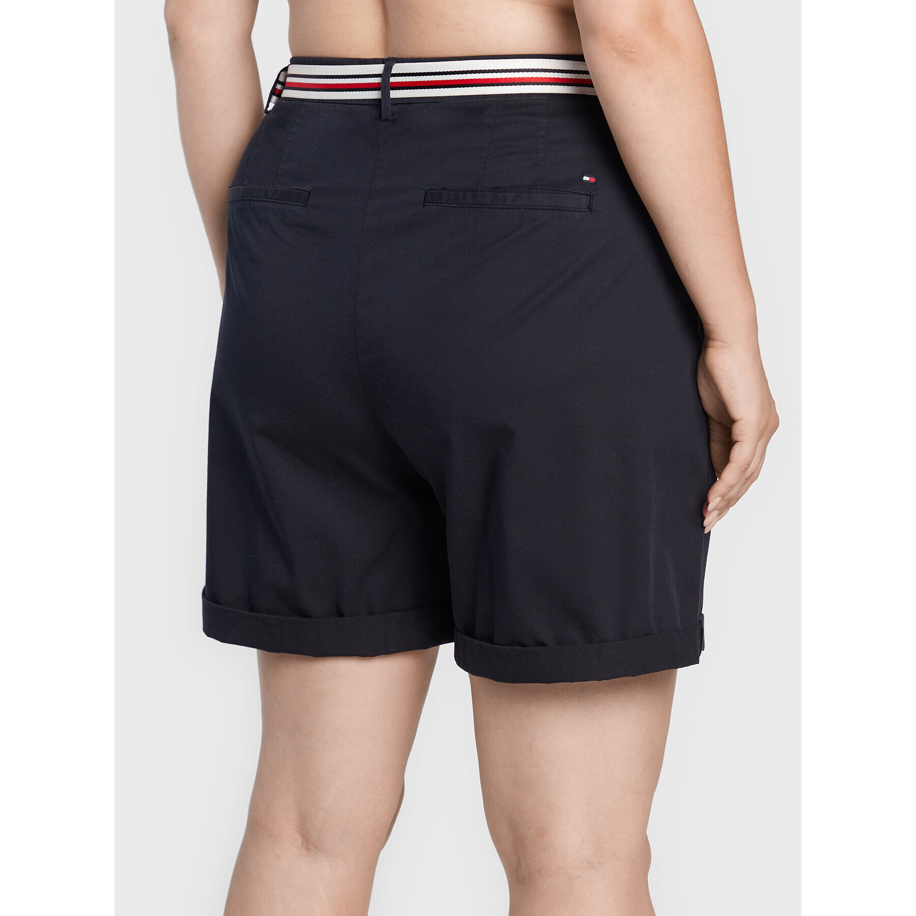 Tommy Hilfiger Curve Bavlnené šortky Tencel WW0WW30870 Tmavomodrá Regular Fit - Pepit.sk