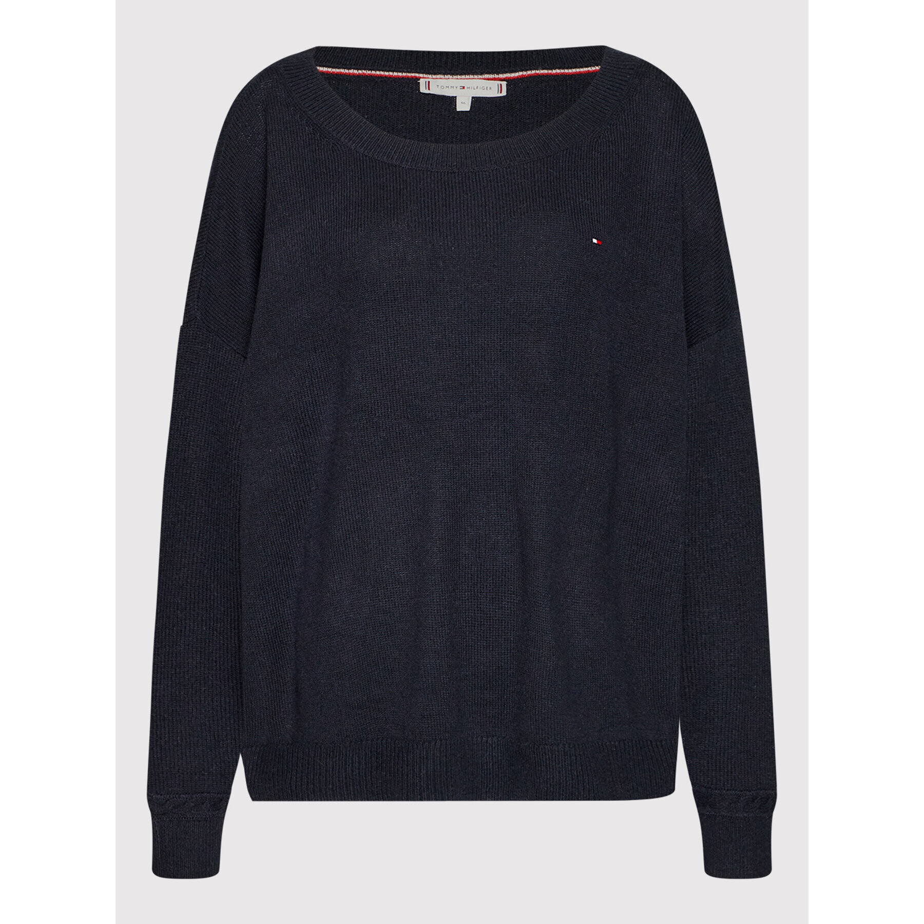 Tommy Hilfiger Curve Sveter Crv Softwool Open-Nk WW0WW32877 Tmavomodrá Relaxed Fit - Pepit.sk