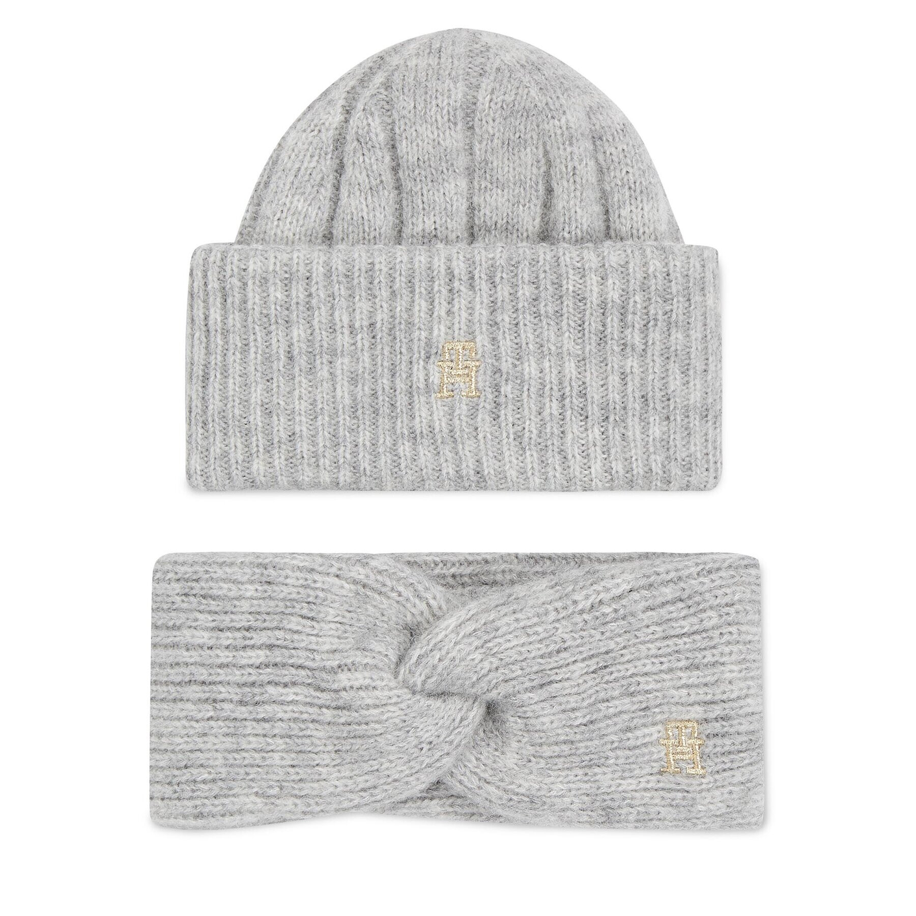 Tommy Hilfiger Darčekový set Th Timeless Beanie + Headband AW0AW15370P4A Sivá - Pepit.sk