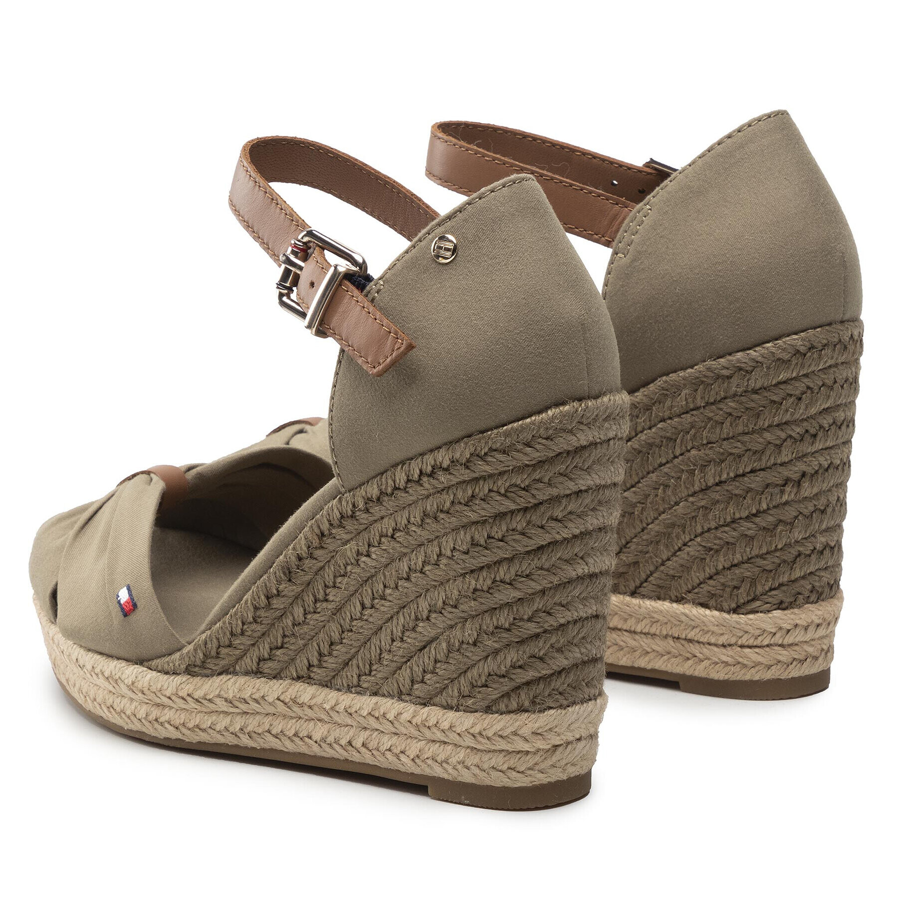 Tommy Hilfiger Espadrilky Basic Open Toe High Wedge FW0FW04784 Zelená - Pepit.sk