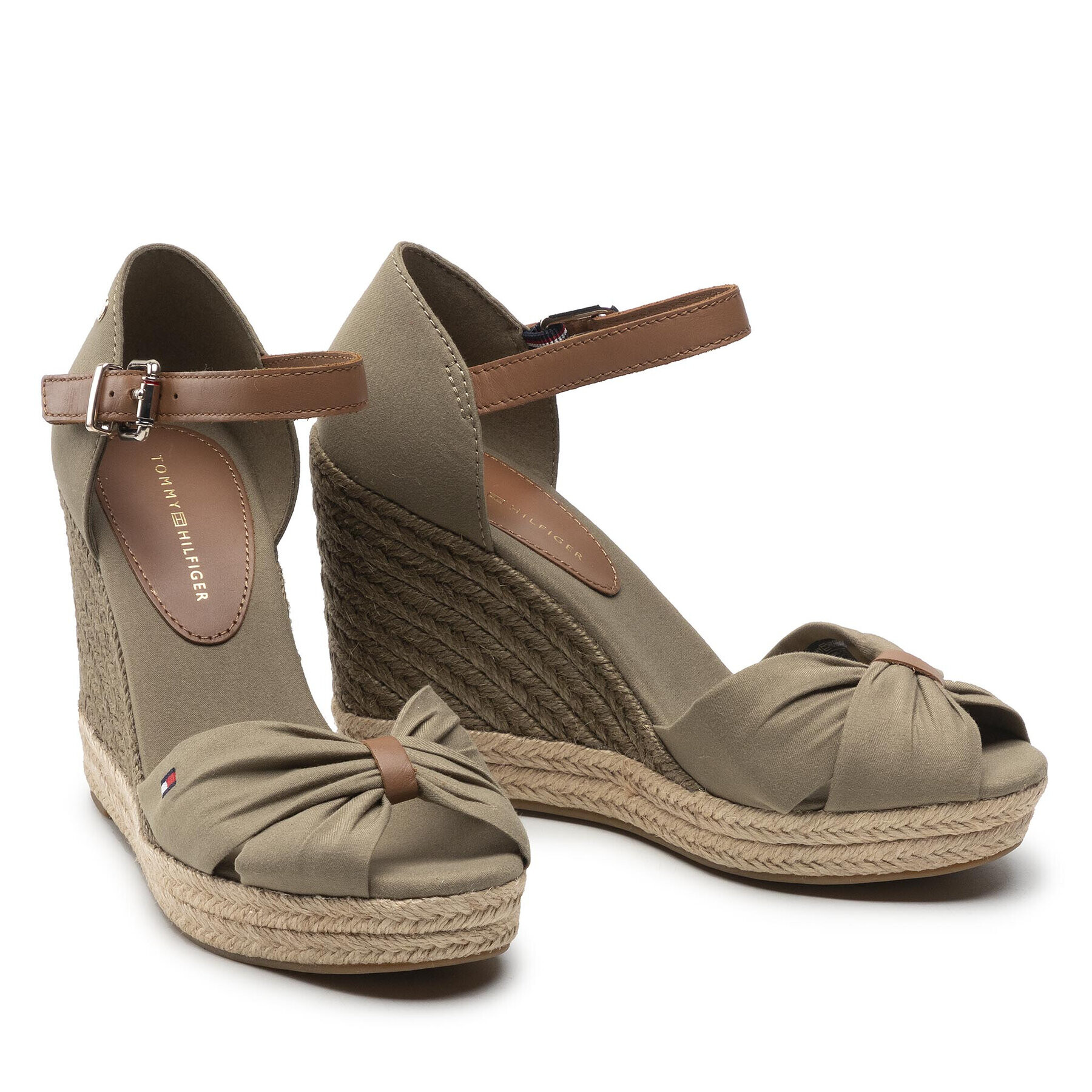 Tommy Hilfiger Espadrilky Basic Open Toe High Wedge FW0FW04784 Zelená - Pepit.sk