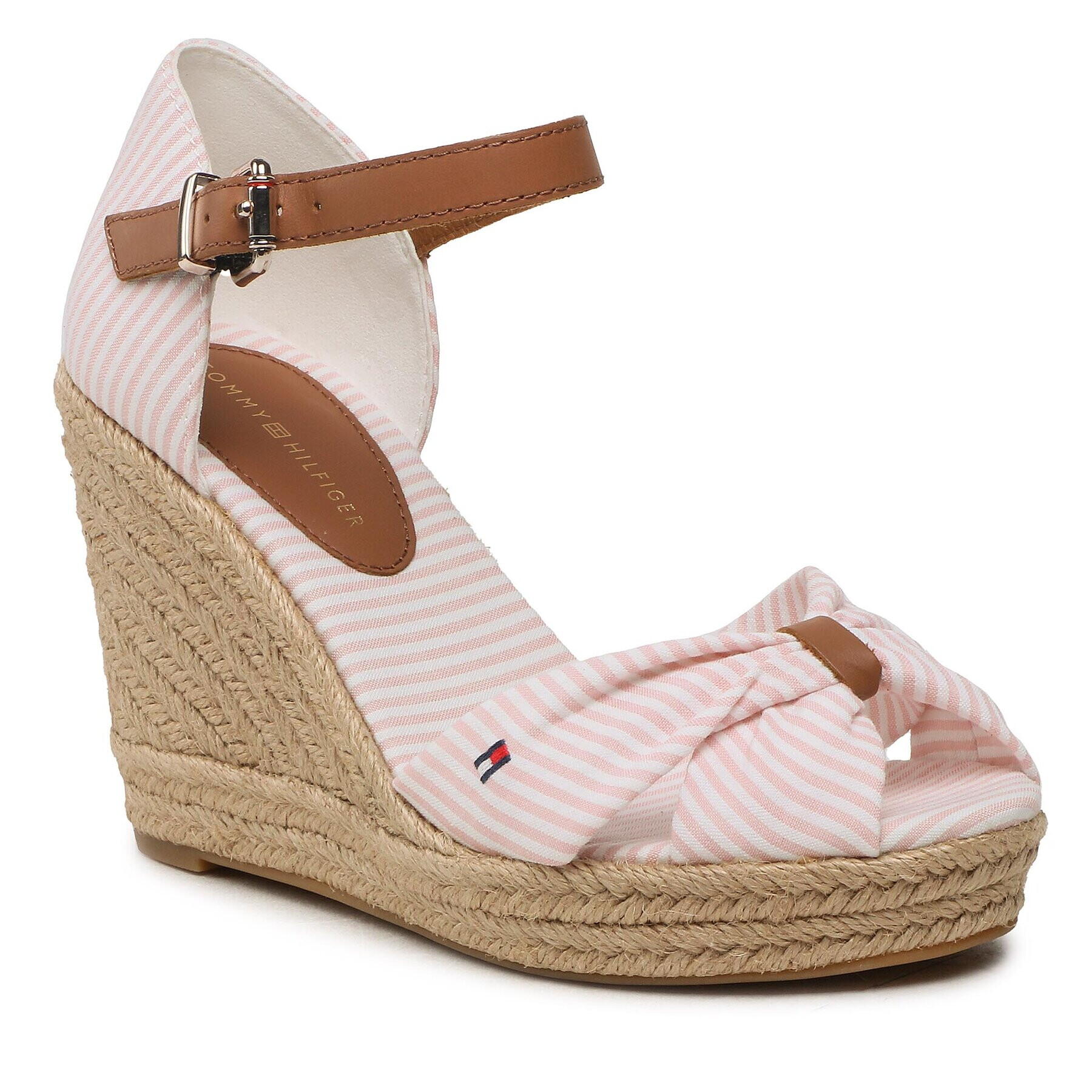 Tommy Hilfiger Espadrilky Basic Seersucker High Wedge FW0FW07160 Ružová - Pepit.sk