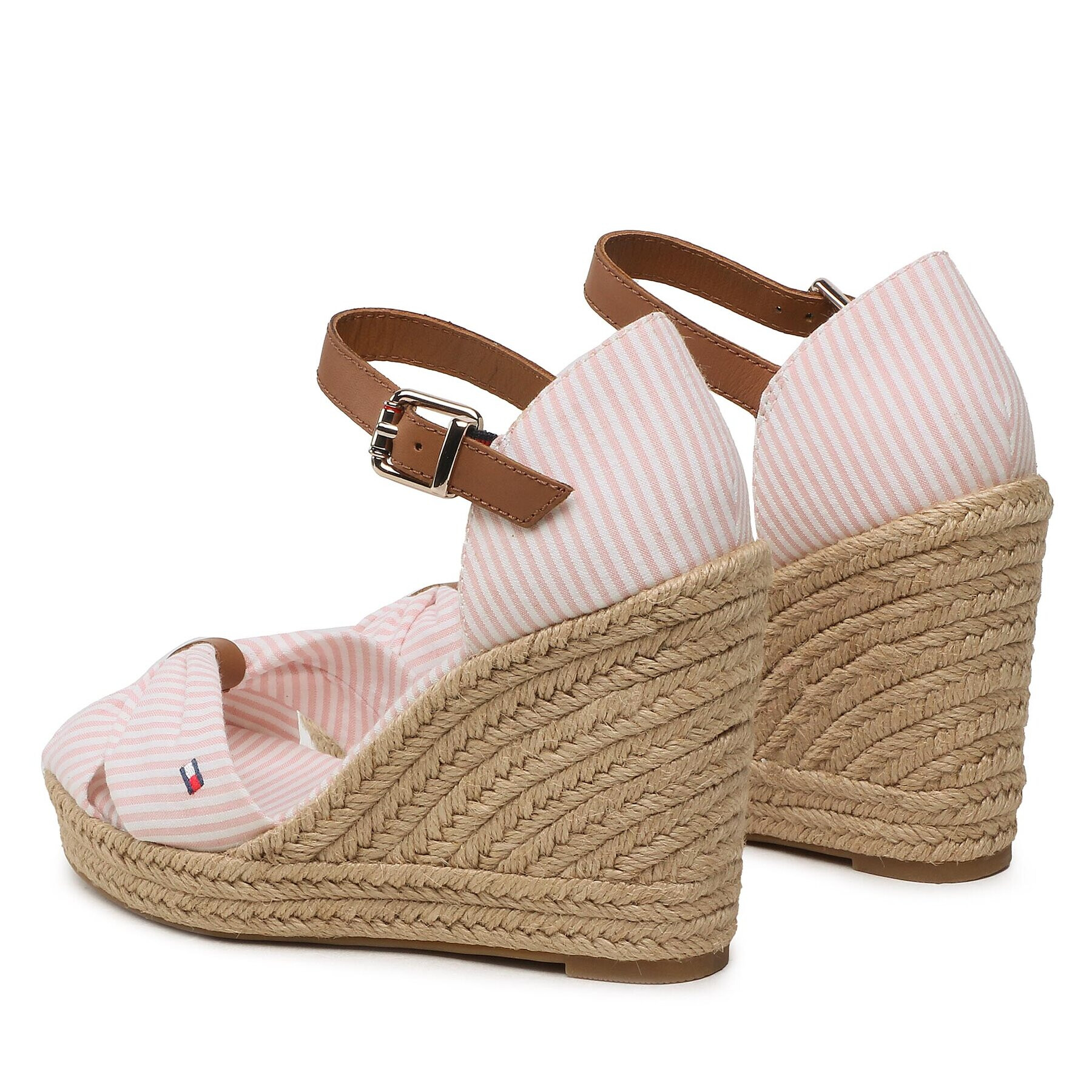 Tommy Hilfiger Espadrilky Basic Seersucker High Wedge FW0FW07160 Ružová - Pepit.sk