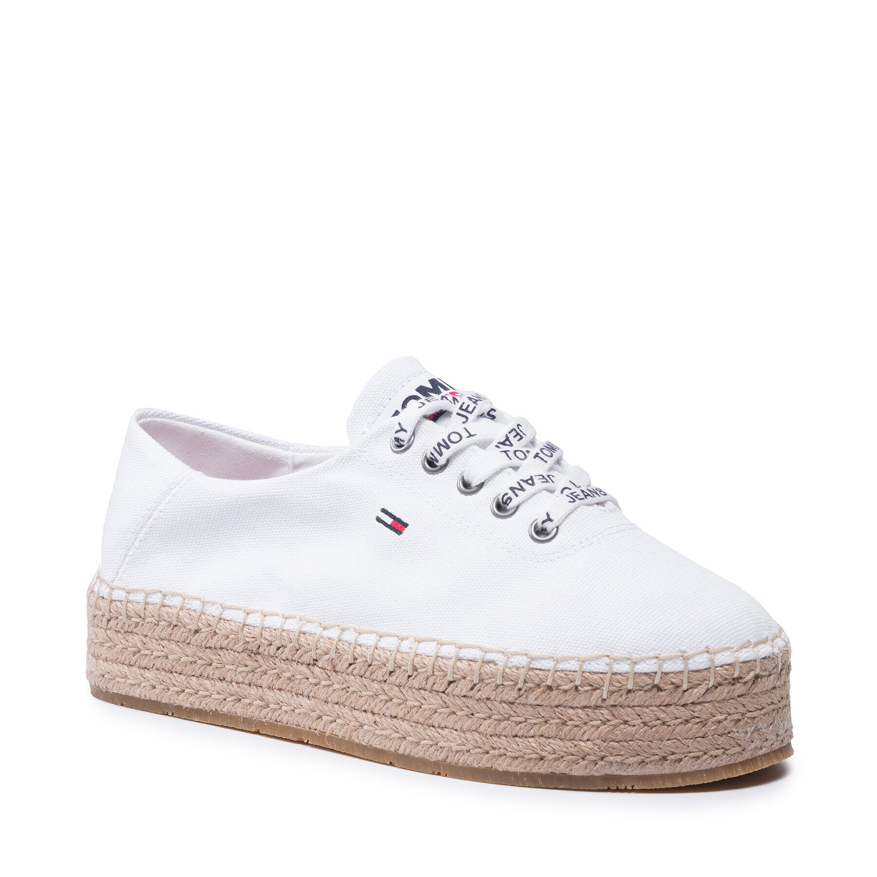 Tommy Hilfiger Espadrilky Essential Flatform Espadrille EN0EN01434 Biela - Pepit.sk