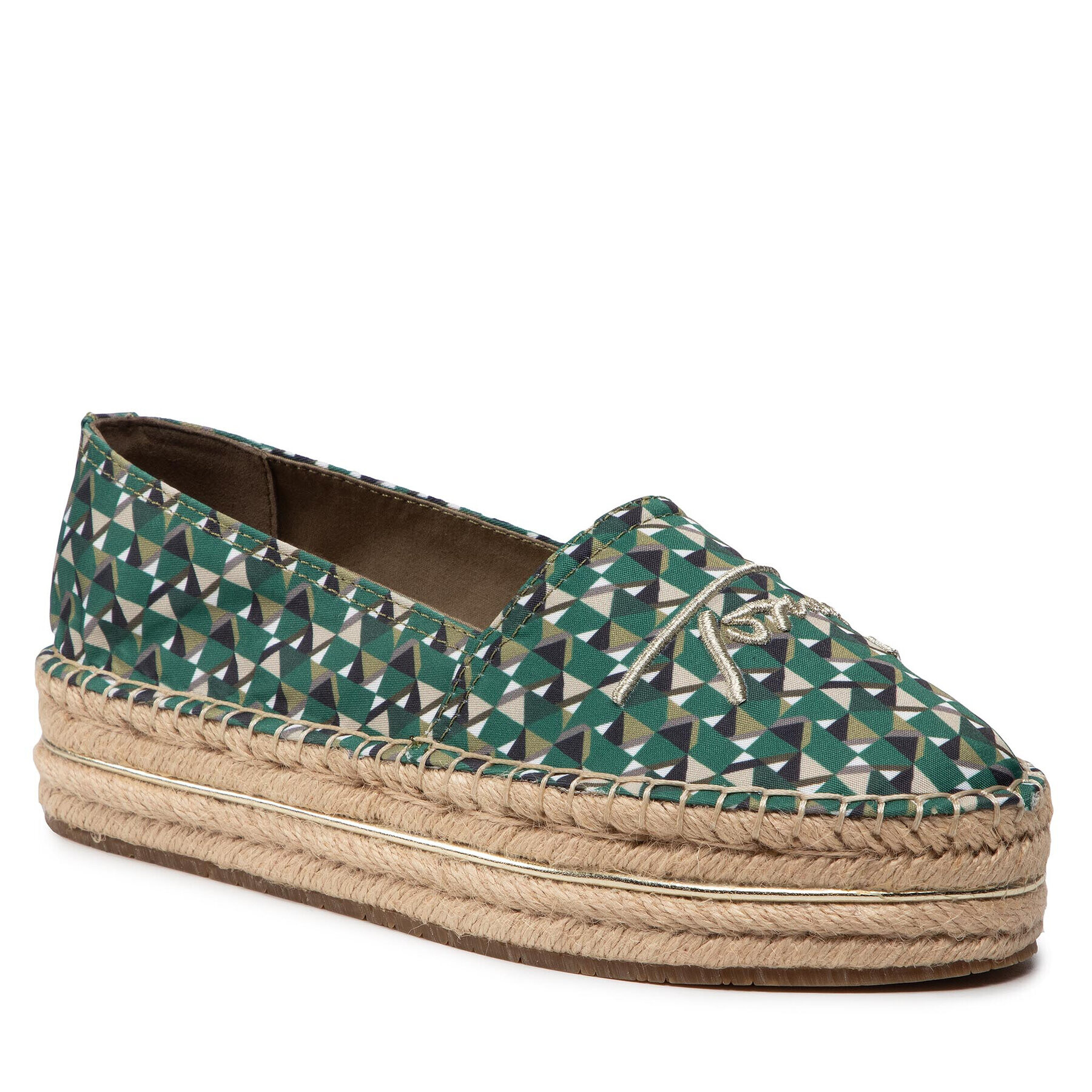 Tommy Hilfiger Espadrilky Geo Print EspadrilleFW0FW06354 Zelená - Pepit.sk