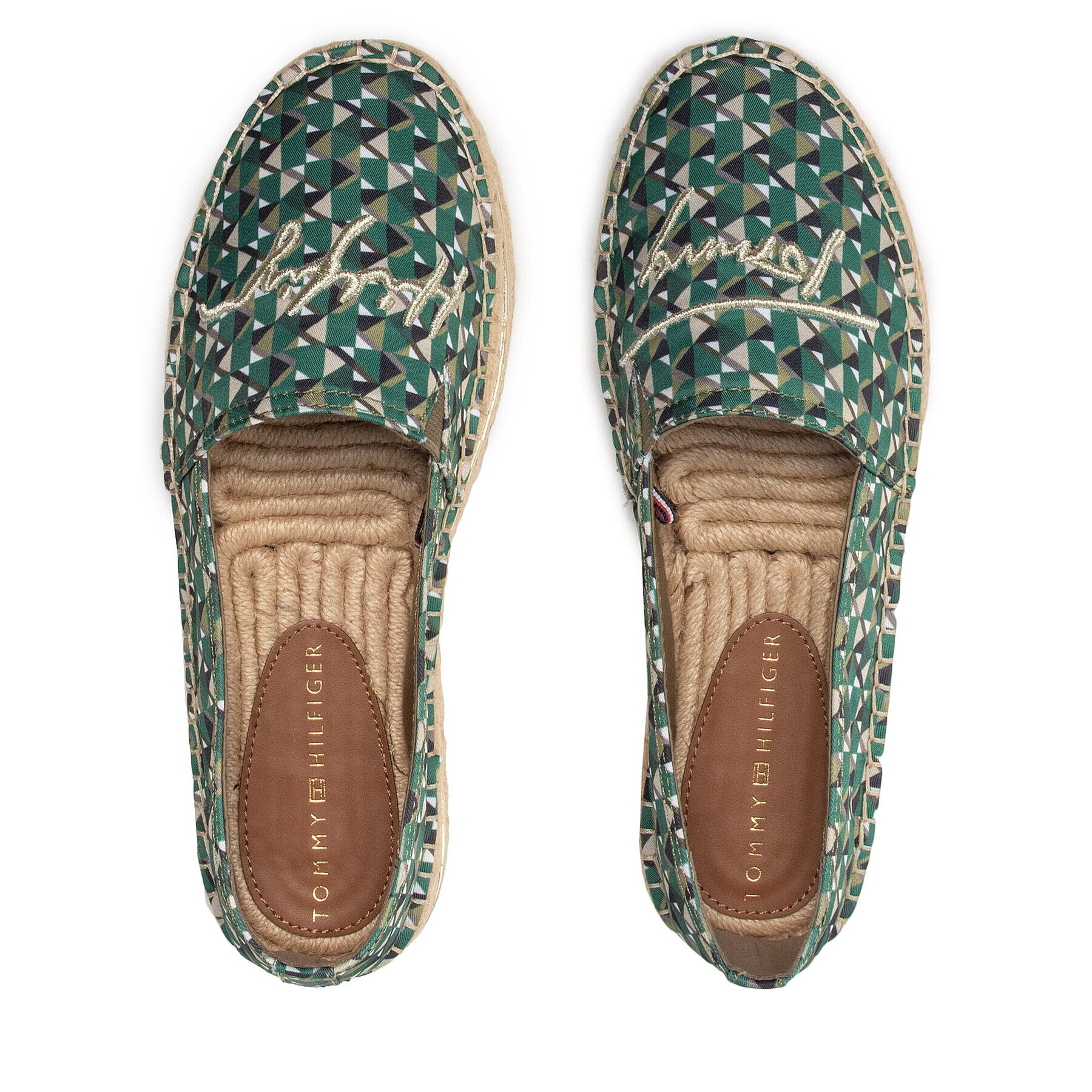 Tommy Hilfiger Espadrilky Geo Print EspadrilleFW0FW06354 Zelená - Pepit.sk