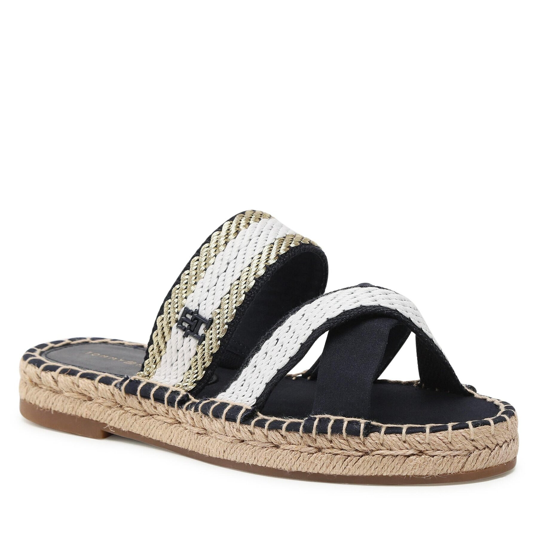 Tommy Hilfiger Espadrilky Golden Webbing Sandal FW0FW07096 Tmavomodrá - Pepit.sk