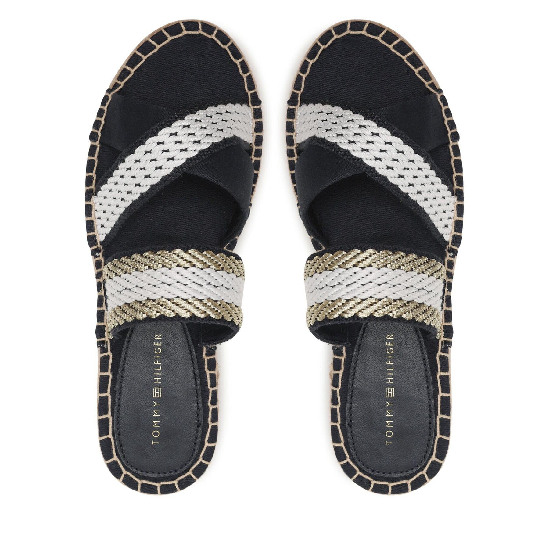 Tommy Hilfiger Espadrilky Golden Webbing Sandal FW0FW07096 Tmavomodrá - Pepit.sk