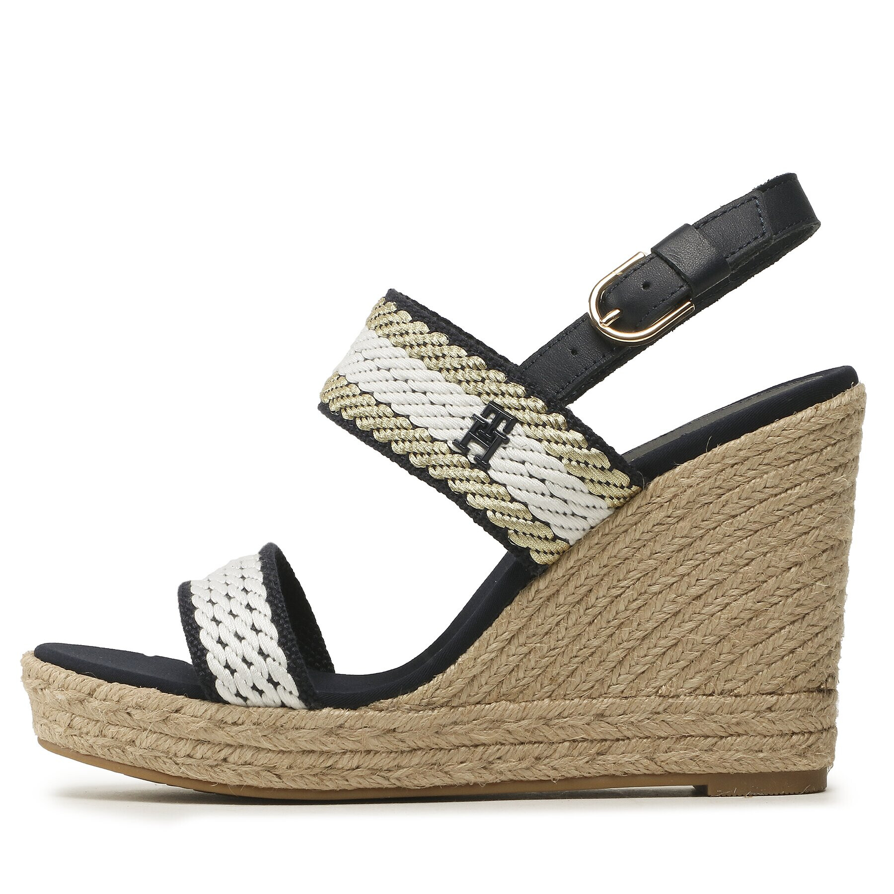 Tommy Hilfiger Espadrilky Golden Webbing Wedge FW0FW07089 Tmavomodrá - Pepit.sk