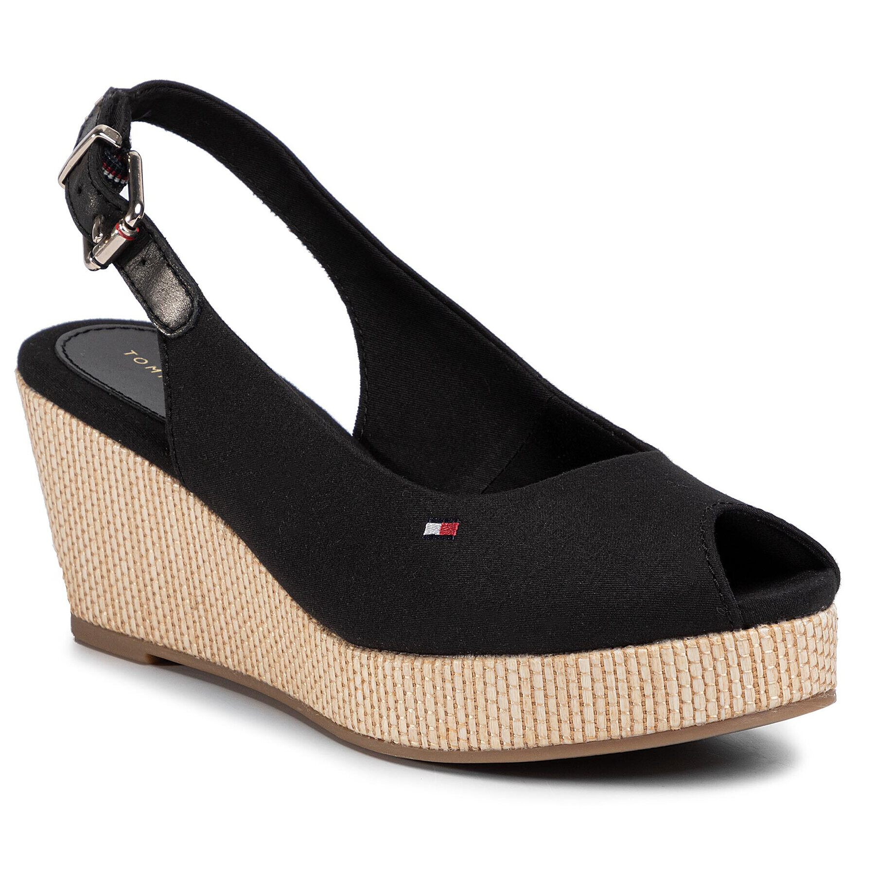 Tommy Hilfiger Espadrilky Iconic Elba Sling Back Wedge FW0FW04788 Čierna - Pepit.sk