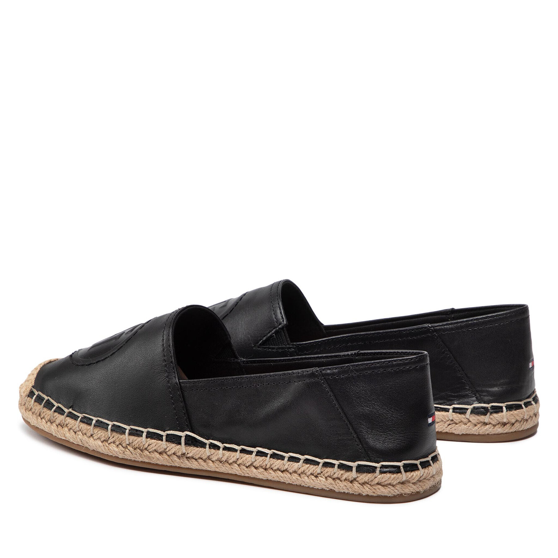 Tommy Hilfiger Espadrilky Logo Leather Espadrille FW0FW06168 Čierna - Pepit.sk