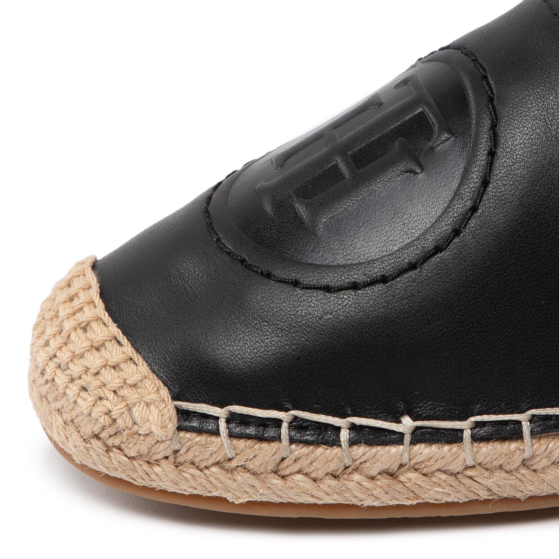 Tommy Hilfiger Espadrilky Logo Leather Espadrille FW0FW06168 Čierna - Pepit.sk