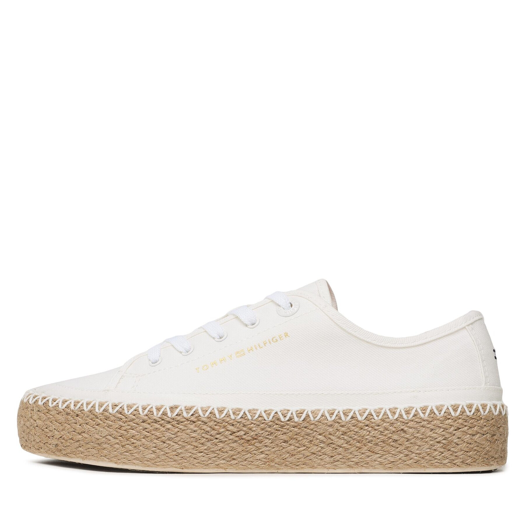 Tommy Hilfiger Espadrilky Rope Vulc Sneaker Corporate FW0FW07241 Écru - Pepit.sk