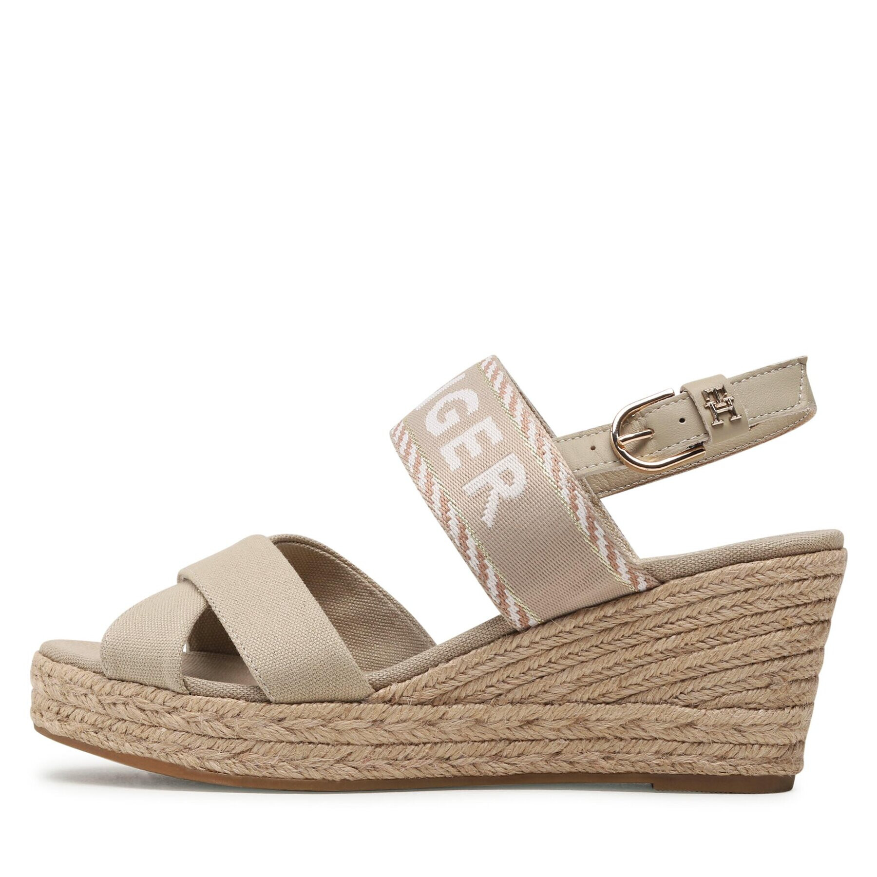 Tommy Hilfiger Espadrilky Seasonal Webbing Mid Wedge FW0FW07091 Béžová - Pepit.sk