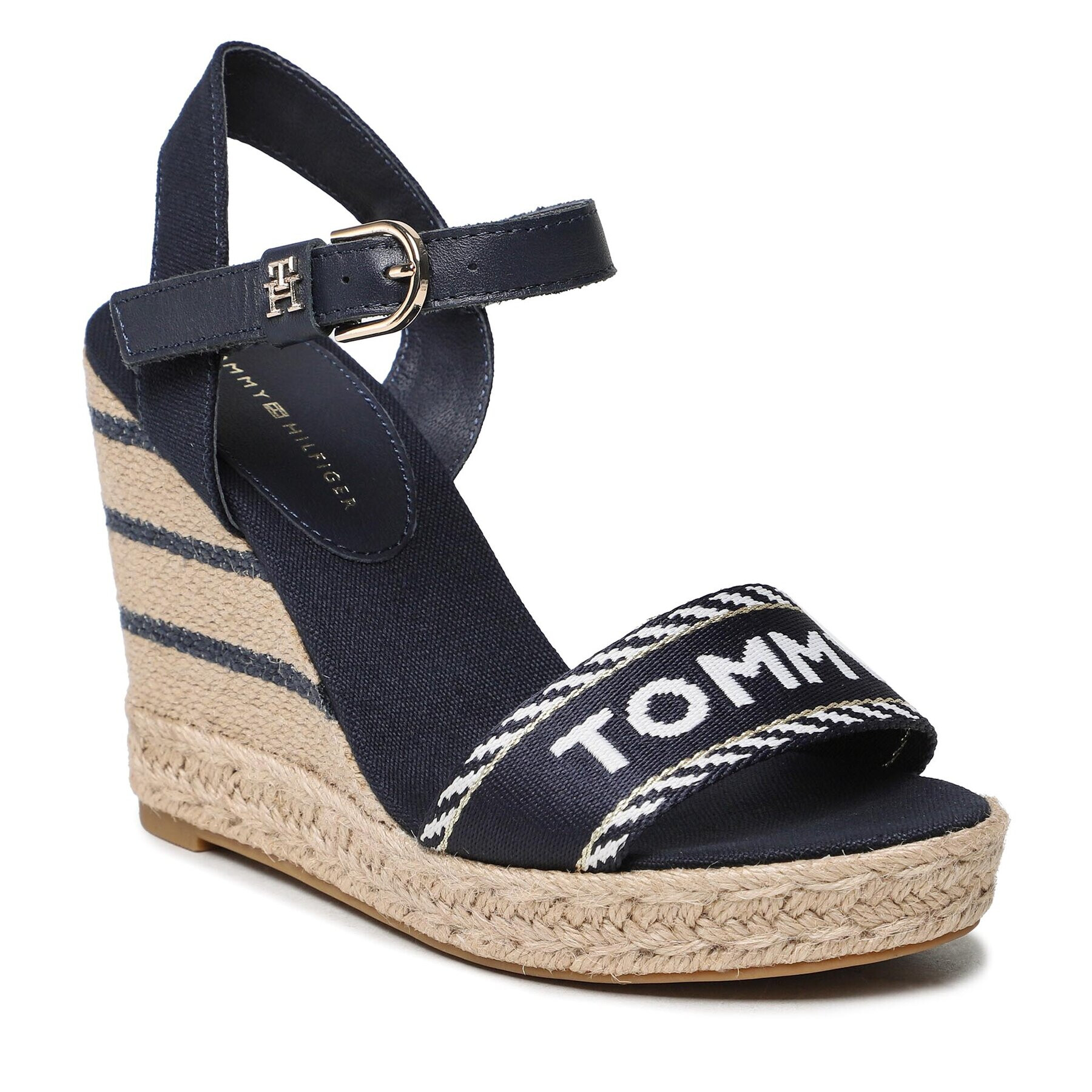 Tommy Hilfiger Espadrilky Seasonal Webbing Wedge FW0FW07088 Tmavomodrá - Pepit.sk