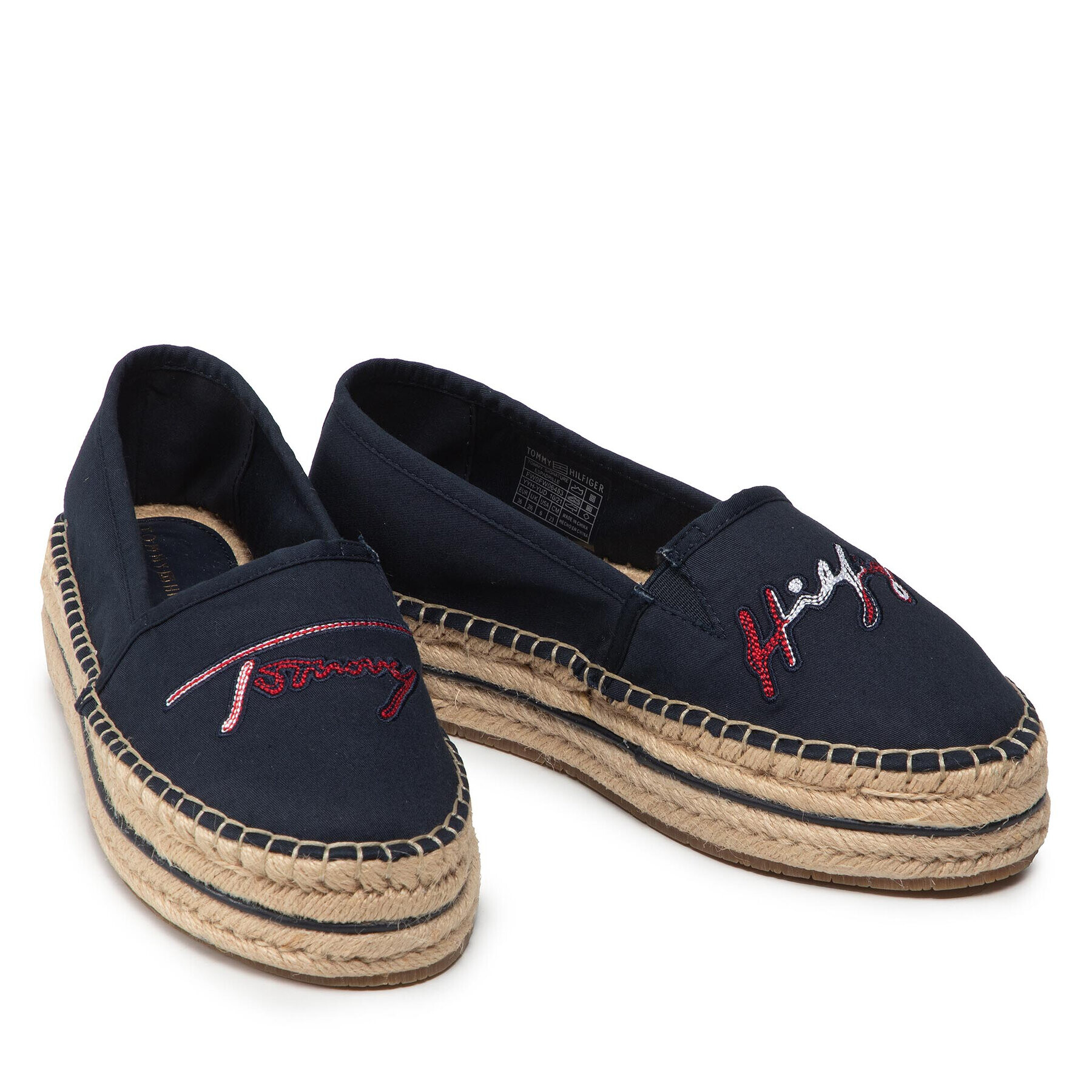 Tommy Hilfiger Espadrilky Signature Espadrille FW0FW06483 Tmavomodrá - Pepit.sk