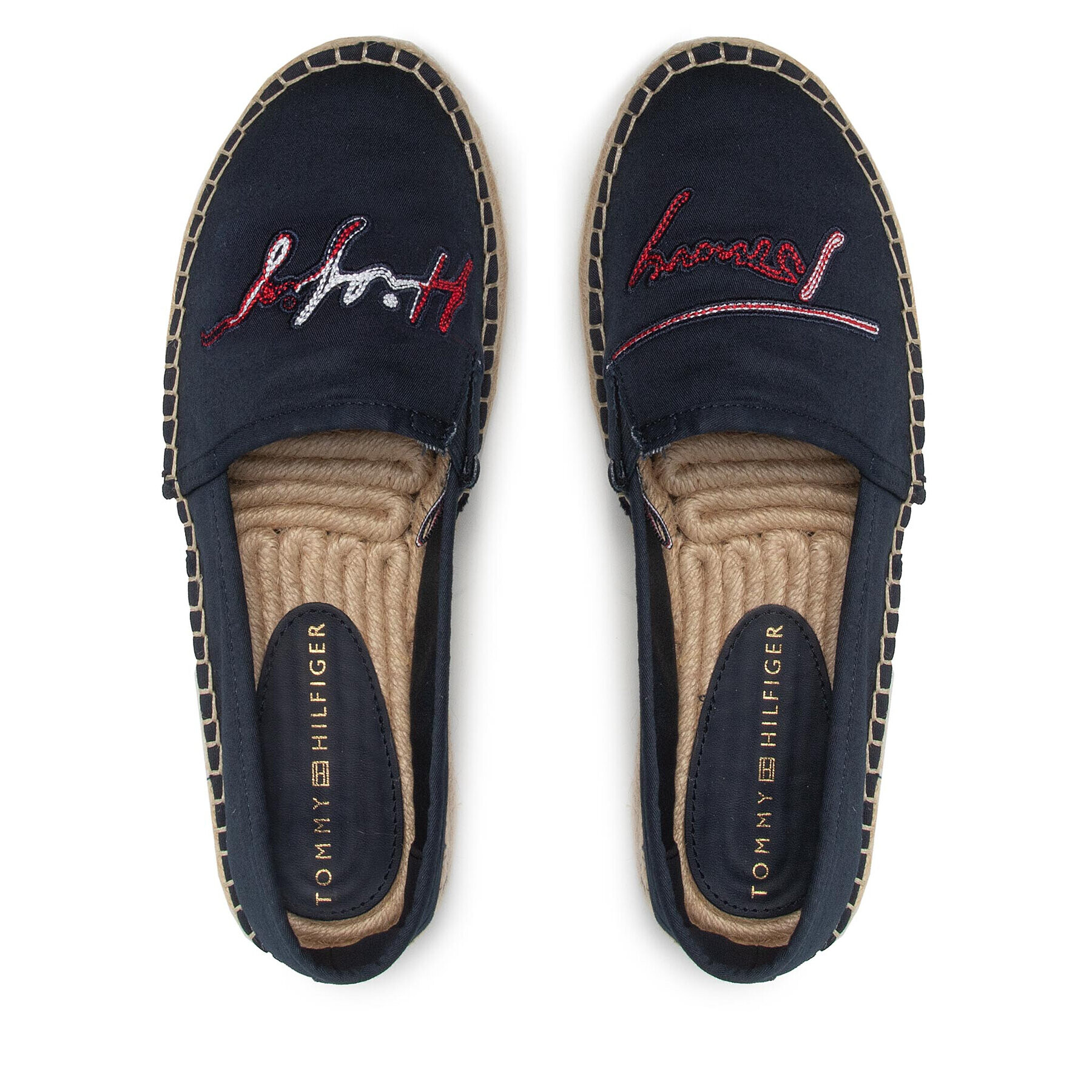 Tommy Hilfiger Espadrilky Signature Espadrille FW0FW06483 Tmavomodrá - Pepit.sk