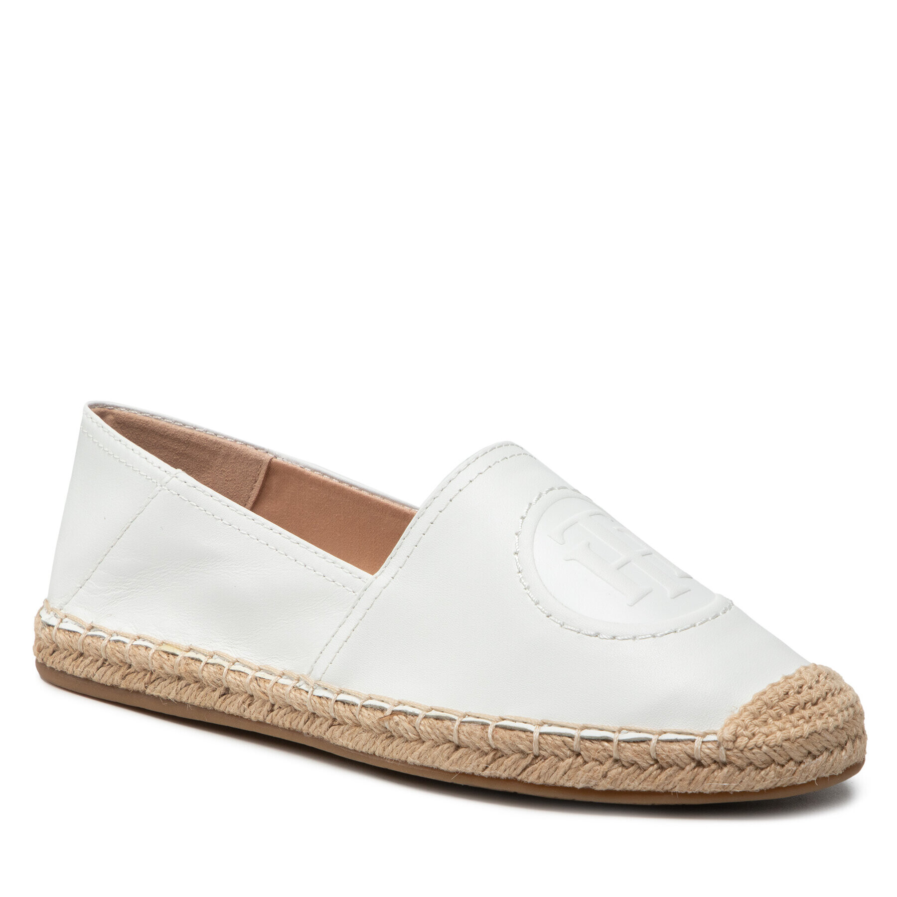 Tommy Hilfiger Espadrilky Th Logo Leather Espadrille FW0FW06168 Biela - Pepit.sk