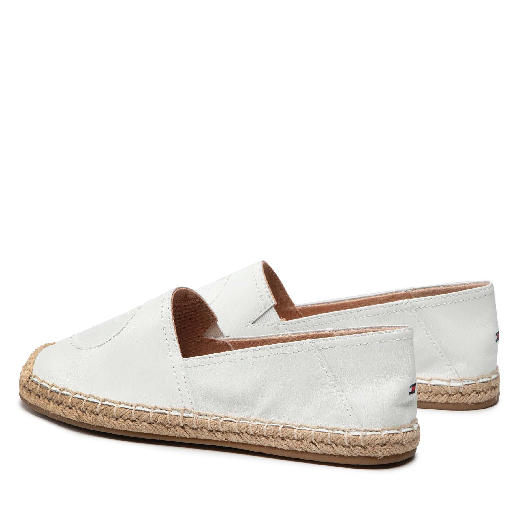 Tommy Hilfiger Espadrilky Th Logo Leather Espadrille FW0FW06168 Biela - Pepit.sk