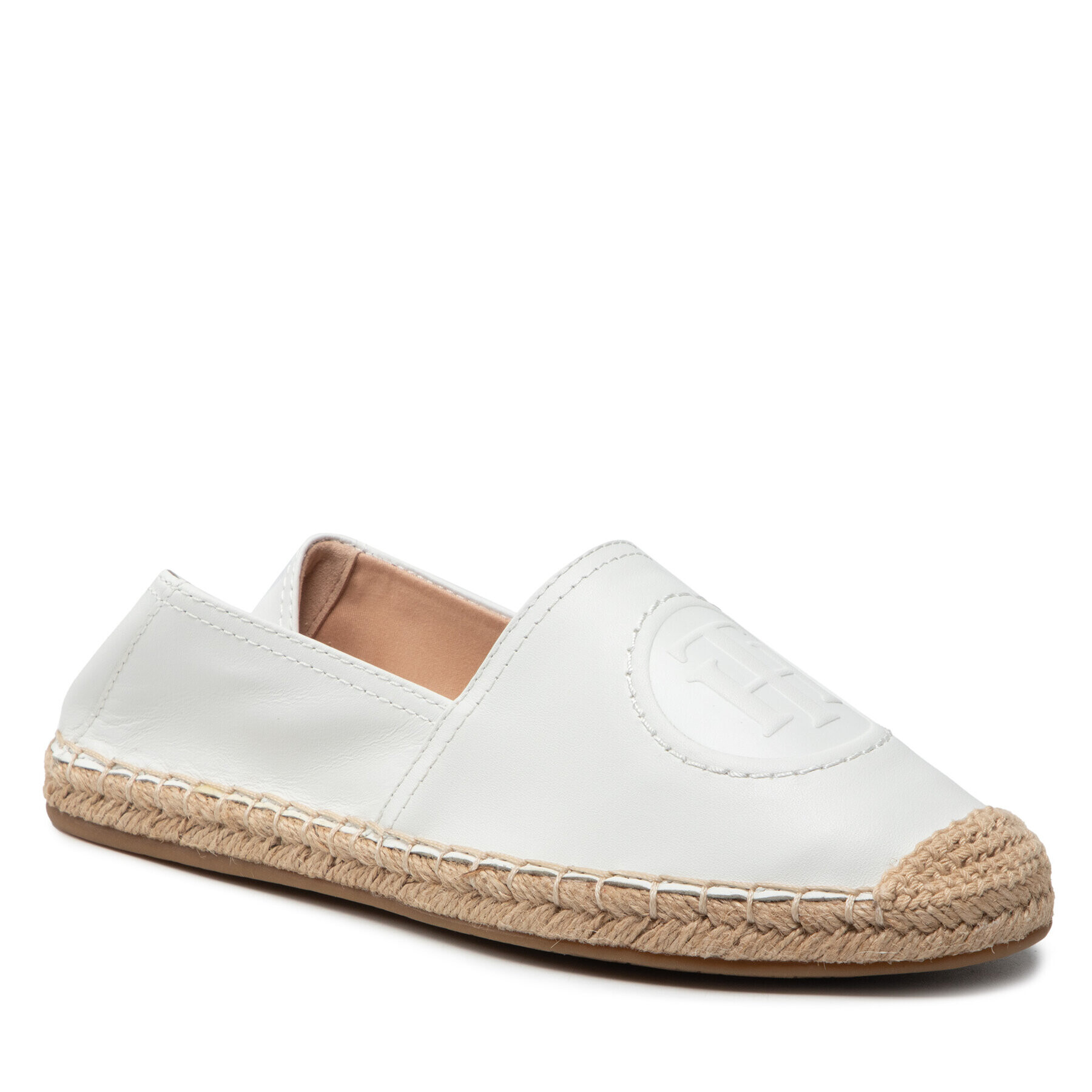 Tommy Hilfiger Espadrilky Th Logo Leather Espadrille FW0FW06168 Biela - Pepit.sk