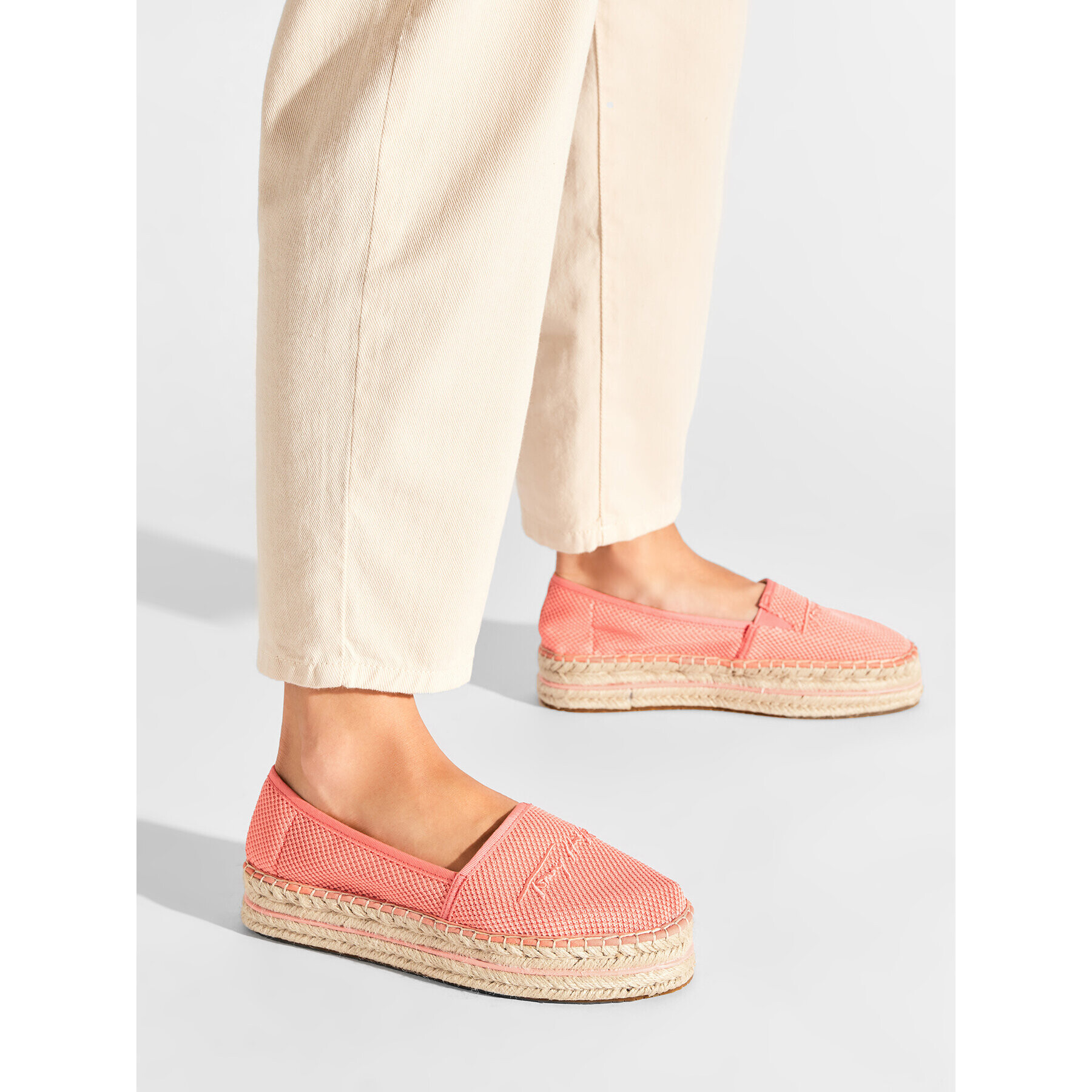 Tommy Hilfiger Espadrilky Th Textured Flatform Espadrille FW0FW06433 Oranžová - Pepit.sk