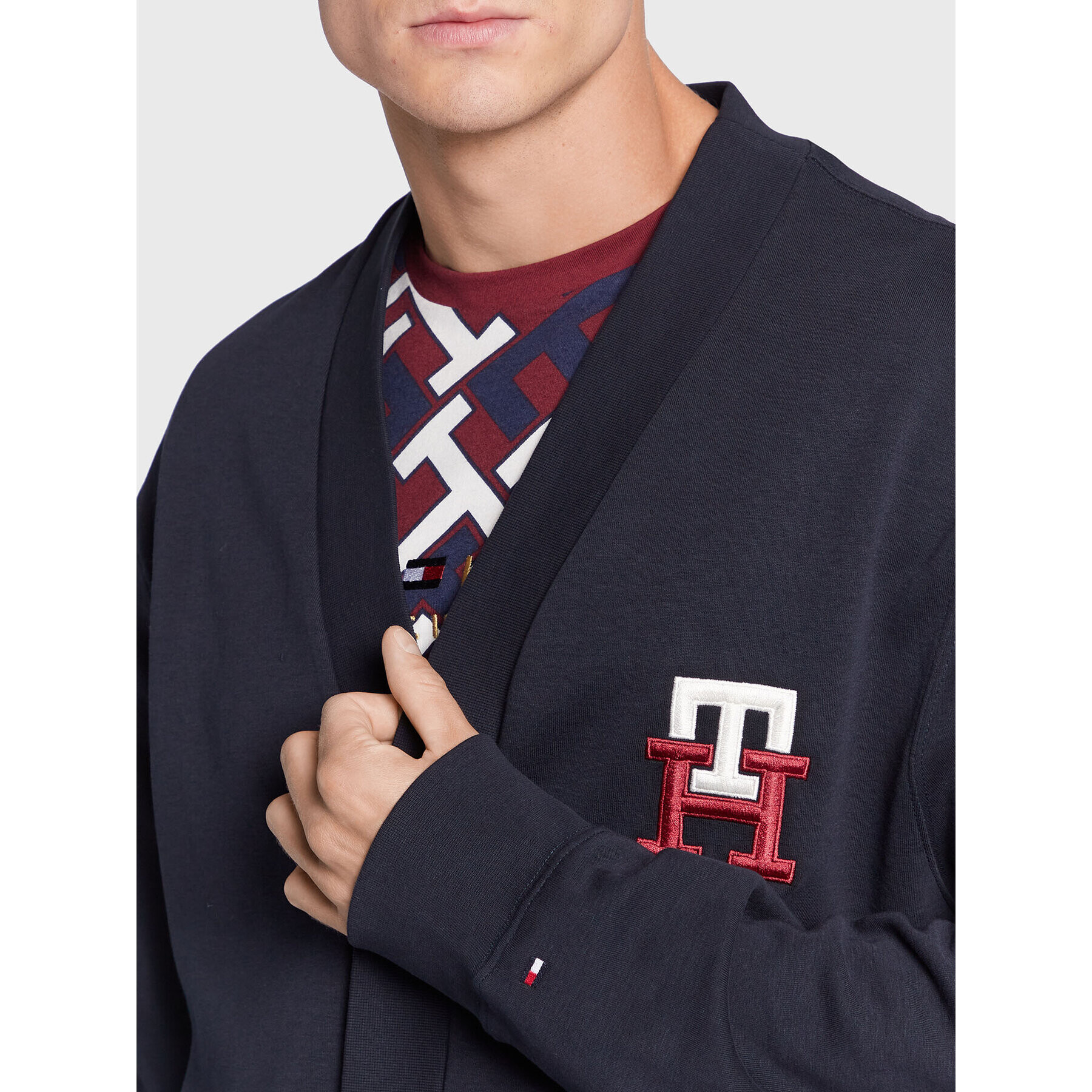 Tommy Hilfiger Kardigán Essential Monogram MW0MW28189 Tmavomodrá Loose Fit - Pepit.sk