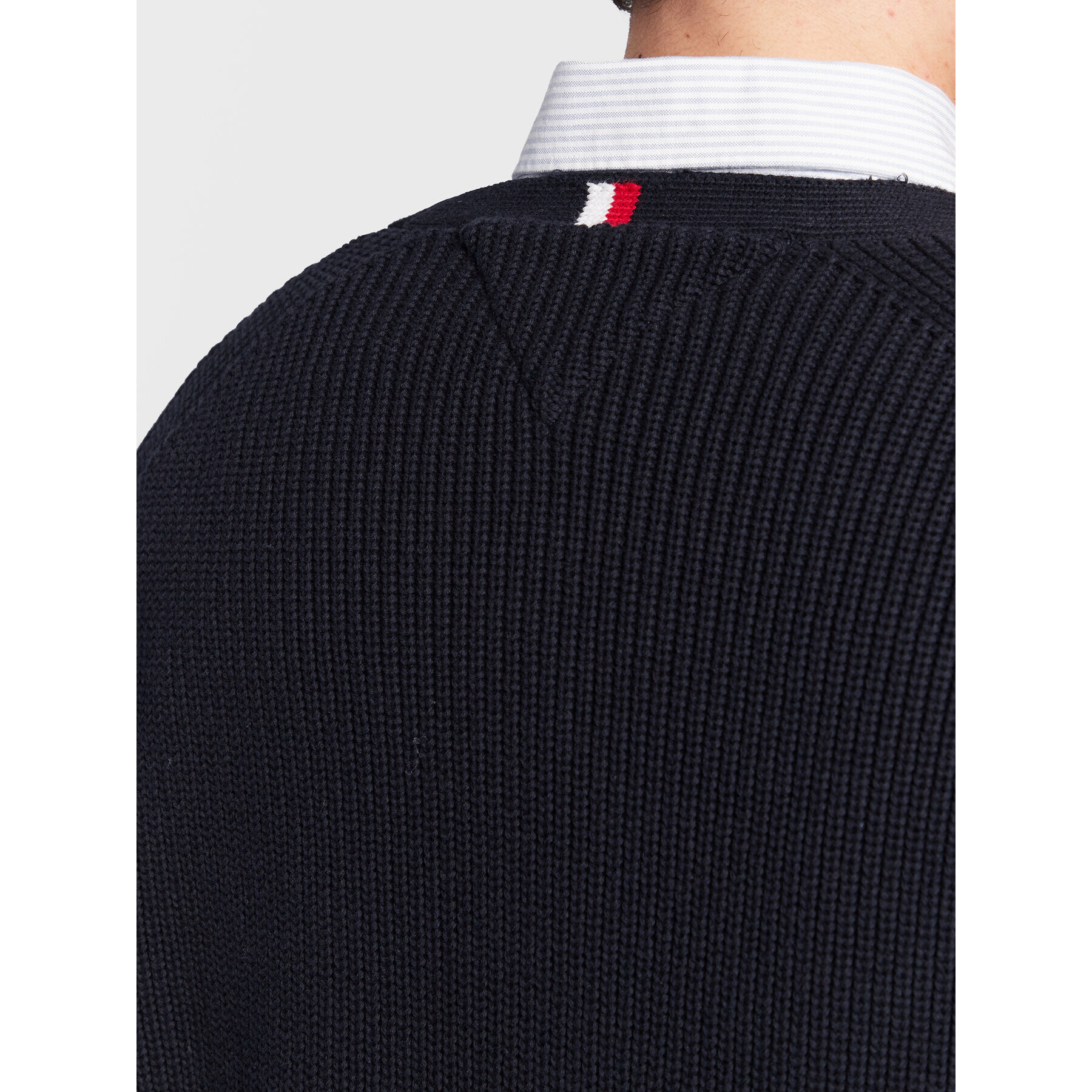 Tommy Hilfiger Kardigán Rib Structure MW0MW29029 Tmavomodrá Relaxed Fit - Pepit.sk