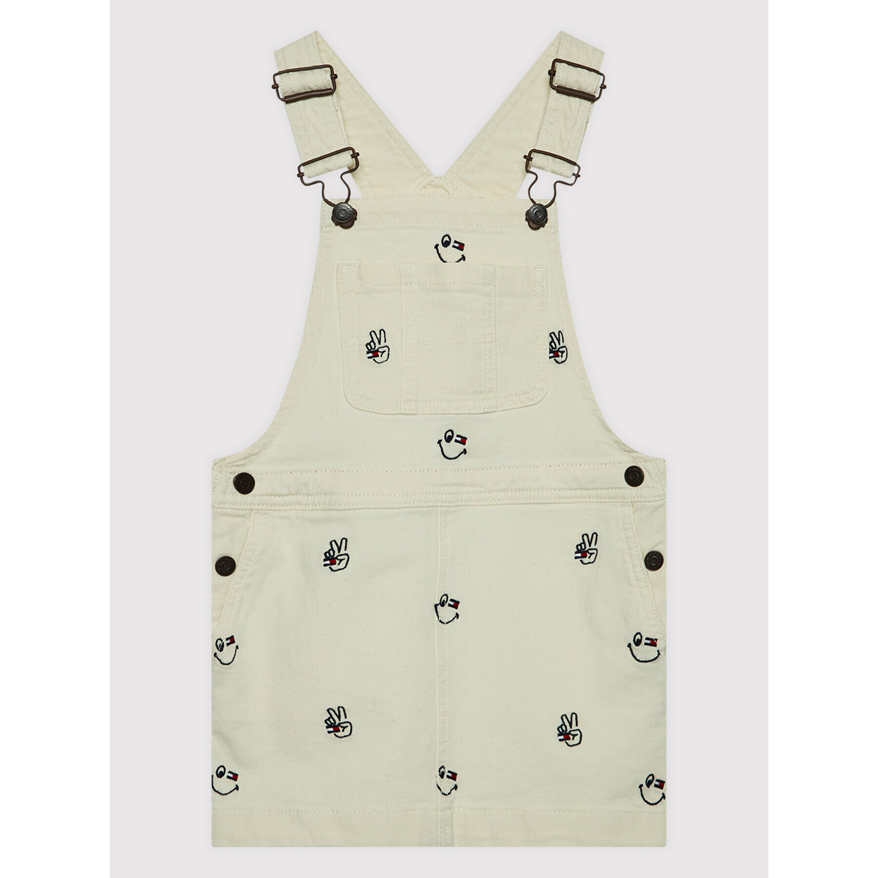 Tommy Hilfiger Každodenné šaty Dungaree Critter KG0KG06231 D Béžová Regular Fit - Pepit.sk