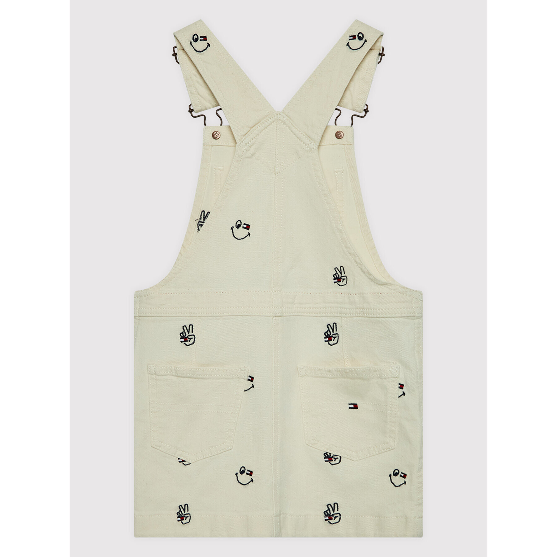 Tommy Hilfiger Každodenné šaty Dungaree Critter KG0KG06231 D Béžová Regular Fit - Pepit.sk