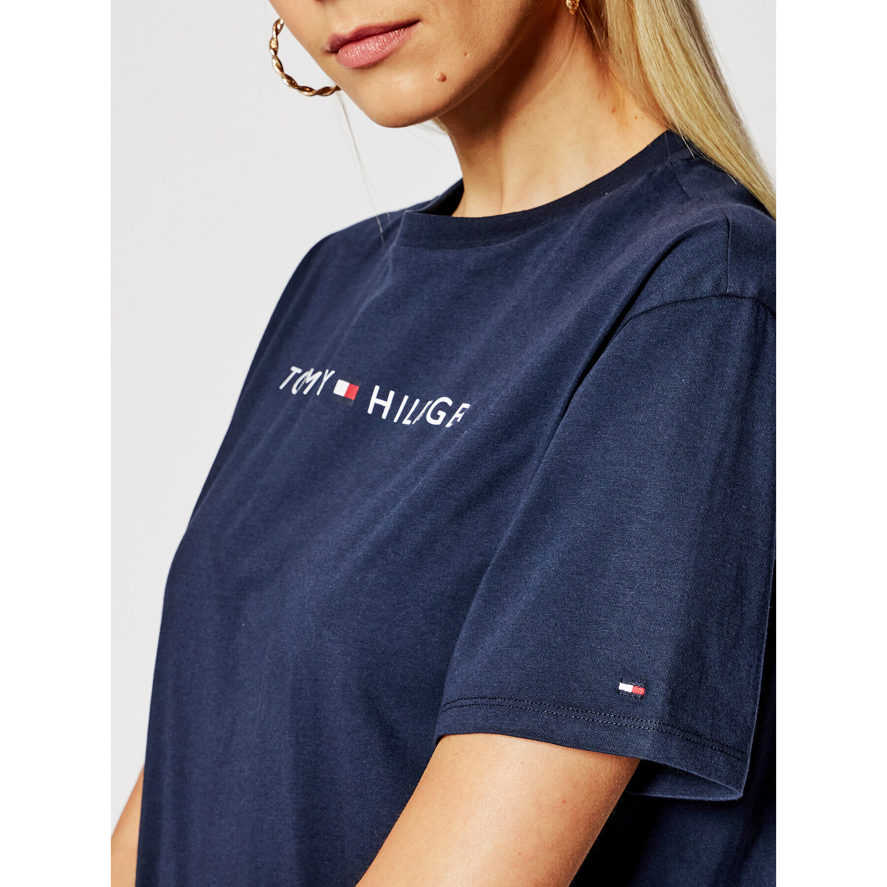 Tommy Hilfiger Každodenné šaty Rn Dress Half Sleeve UW0UW01639 Tmavomodrá Regular Fit - Pepit.sk