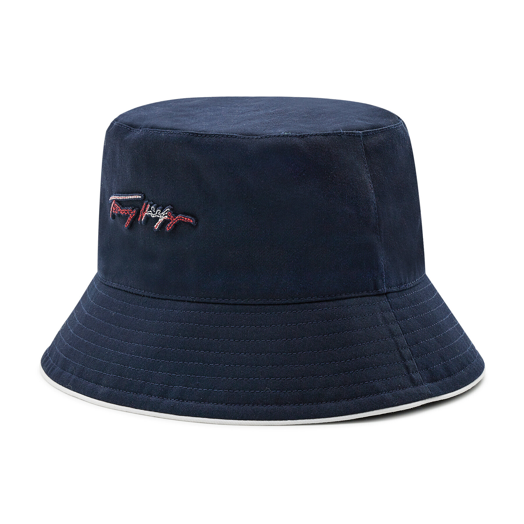 Tommy Hilfiger Klobúk Bucket Iconic Signature AW0AW11671 Tmavomodrá - Pepit.sk