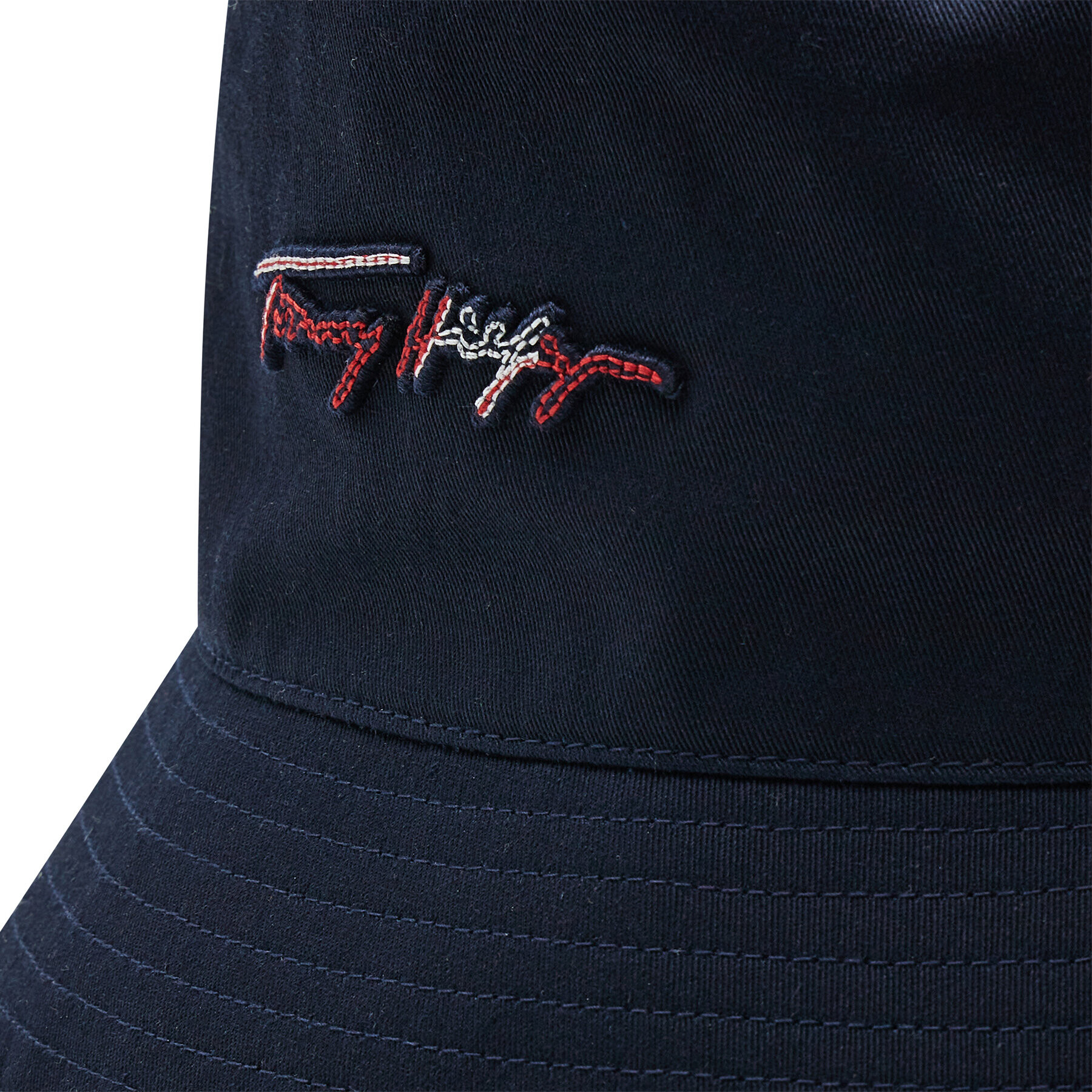 Tommy Hilfiger Klobúk Bucket Iconic Signature AW0AW11671 Tmavomodrá - Pepit.sk