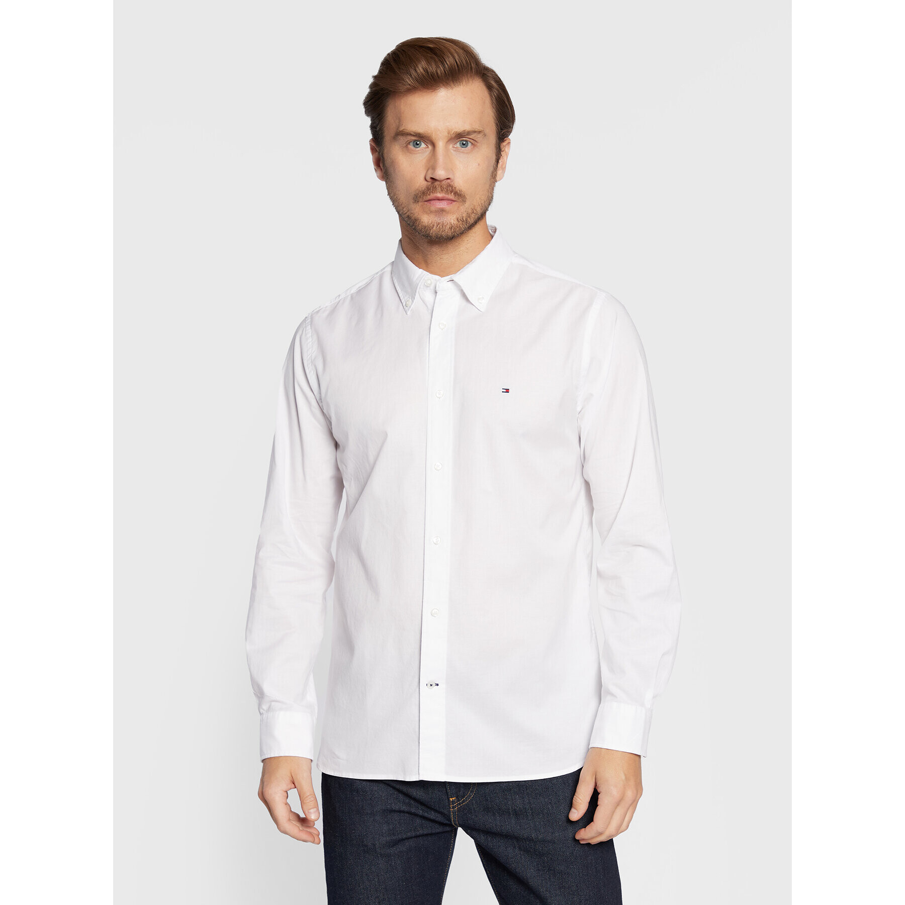 Tommy Hilfiger Košeľa Core Flex Poplin MW0MW25035 Biela Regular Fit - Pepit.sk