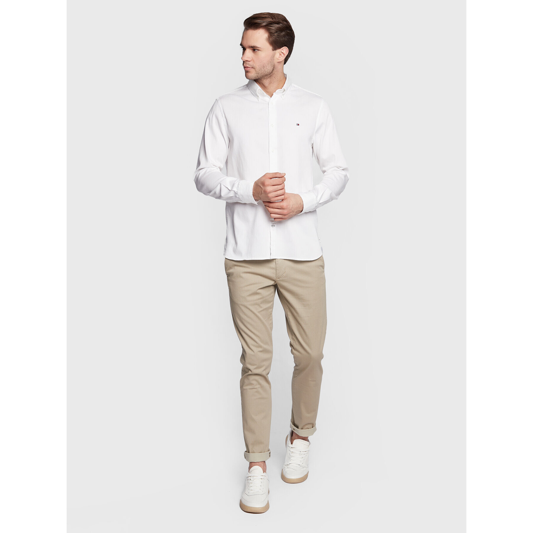 Tommy Hilfiger Košeľa Dobby MW0MW25038 Biela Slim Fit - Pepit.sk