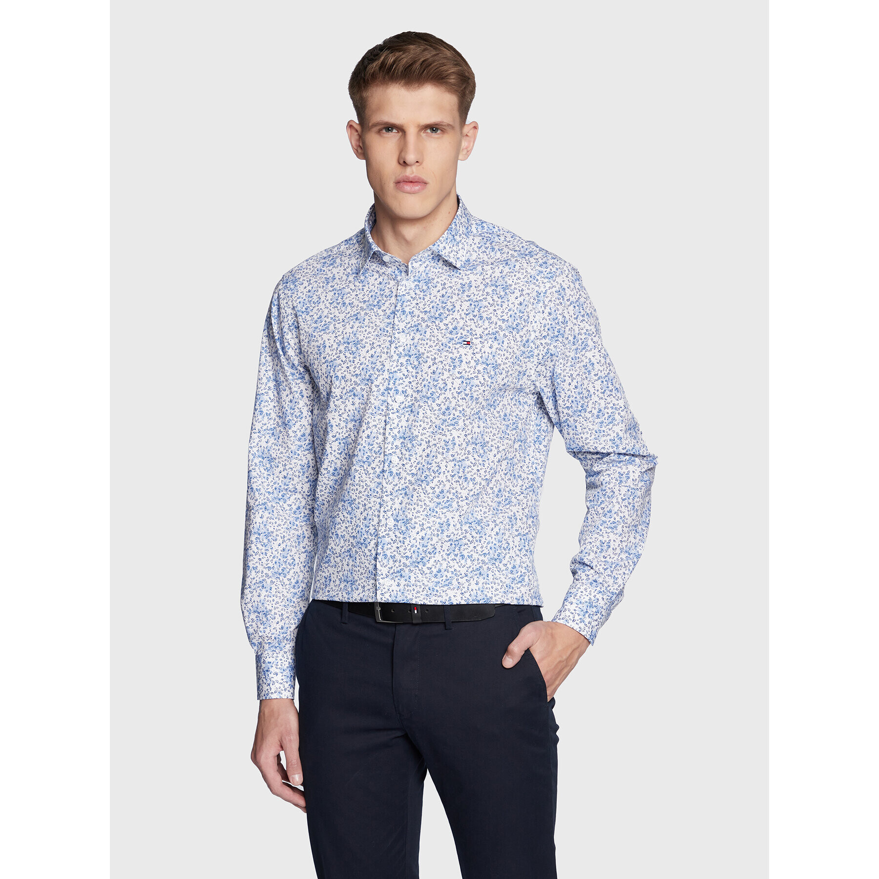 Tommy Hilfiger Košeľa Floral Print MW0MW29132 Modrá Regular Fit - Pepit.sk