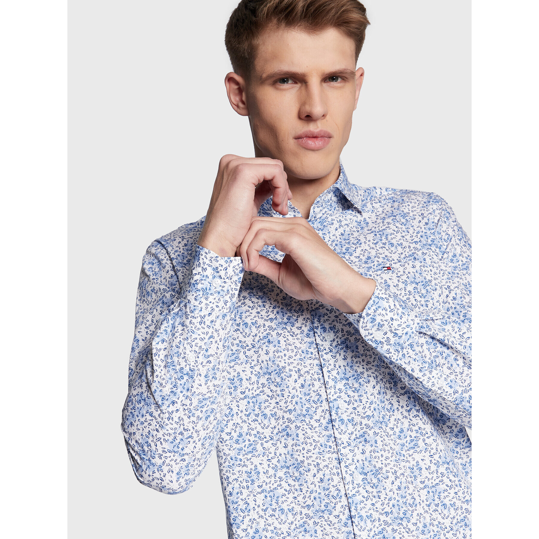 Tommy Hilfiger Košeľa Floral Print MW0MW29132 Modrá Regular Fit - Pepit.sk